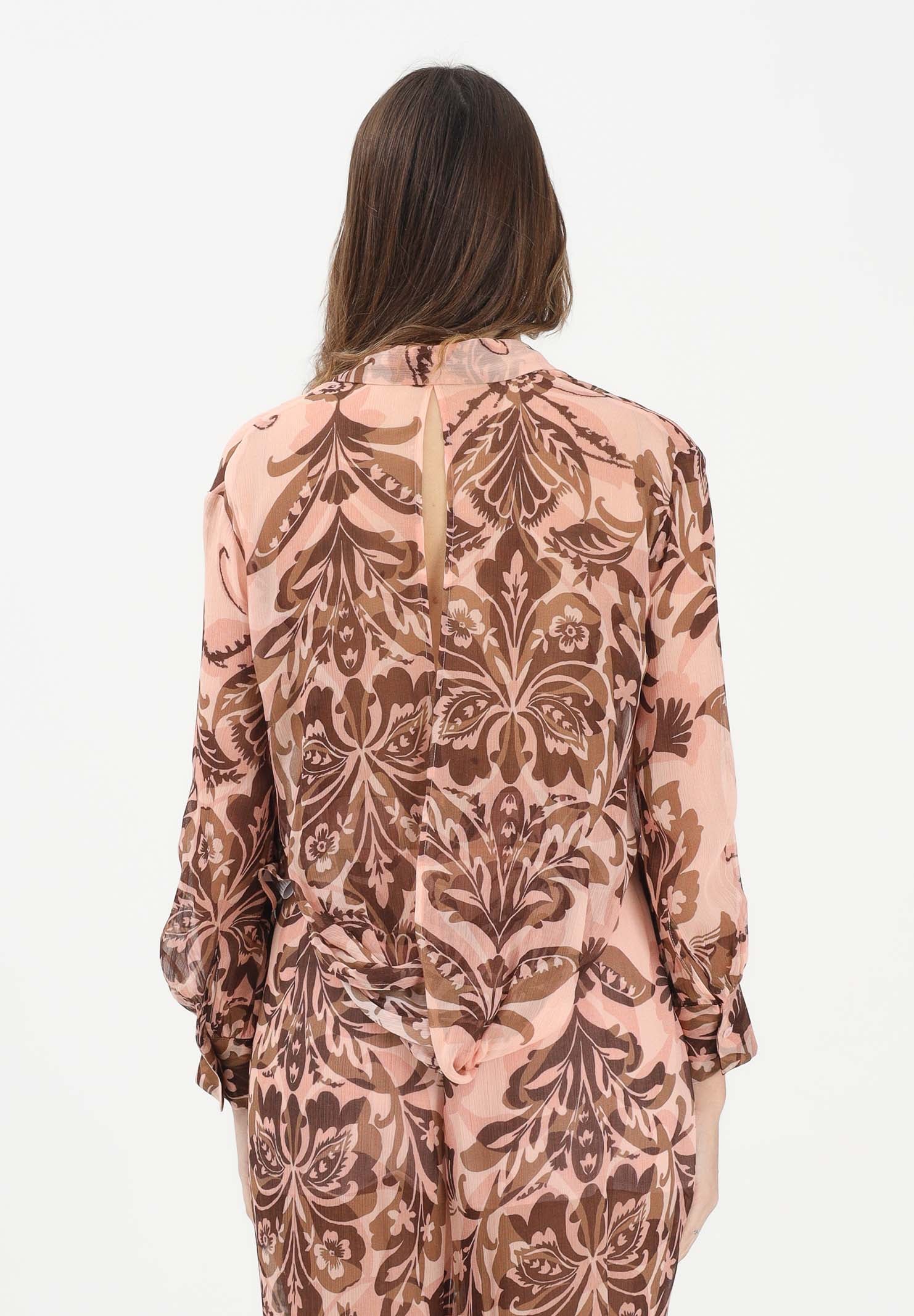 SIMONA CORSELLINI Camicia a manica lunga rosa da donna con stampa floreale P26CPCA01501 V0697 SIMONA CORSELLINI