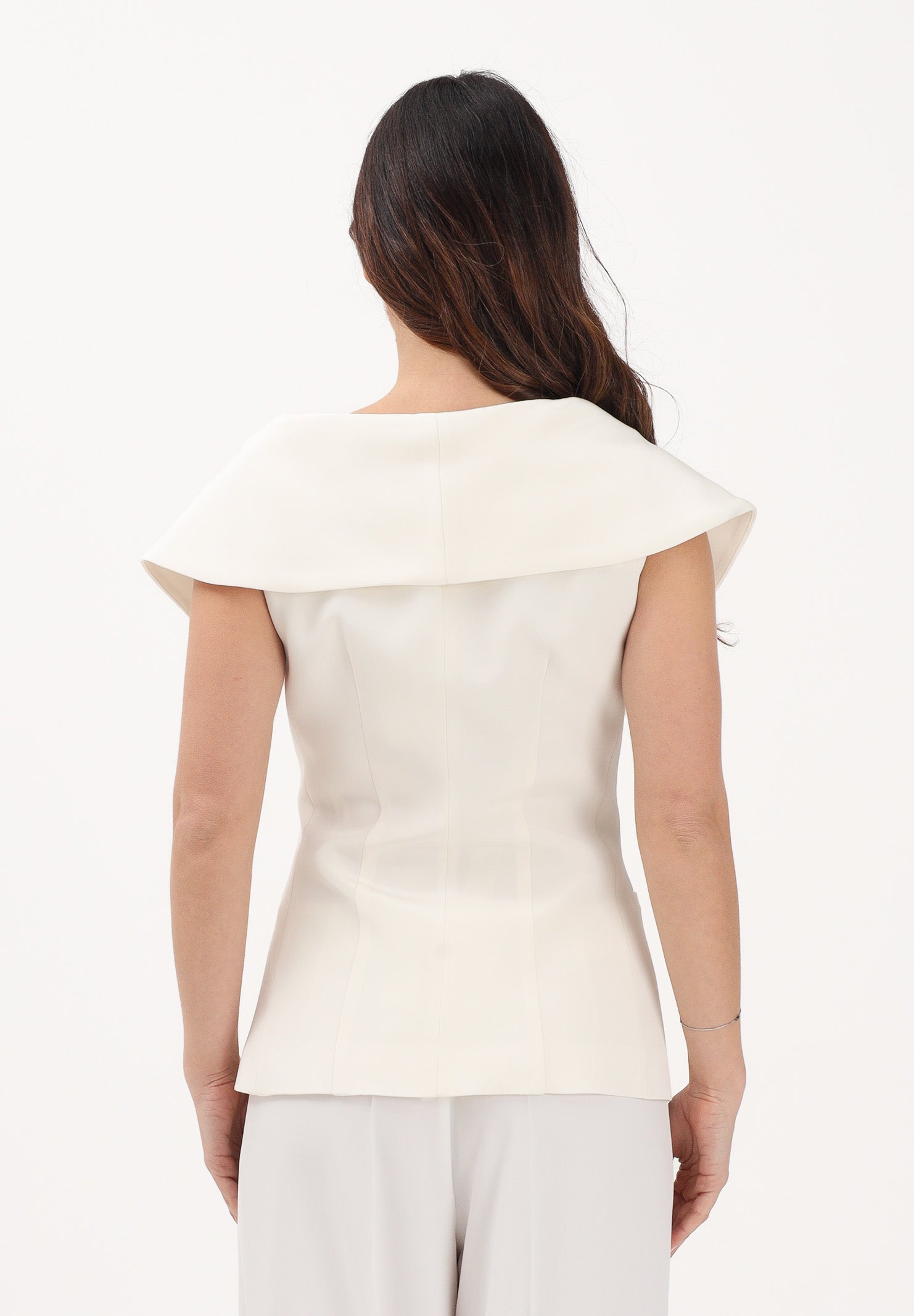 SIMONA CORSELLINI Gilet panna da donna con bottoni gioiello P26CPGI01401 V0359 SIMONA CORSELLINI