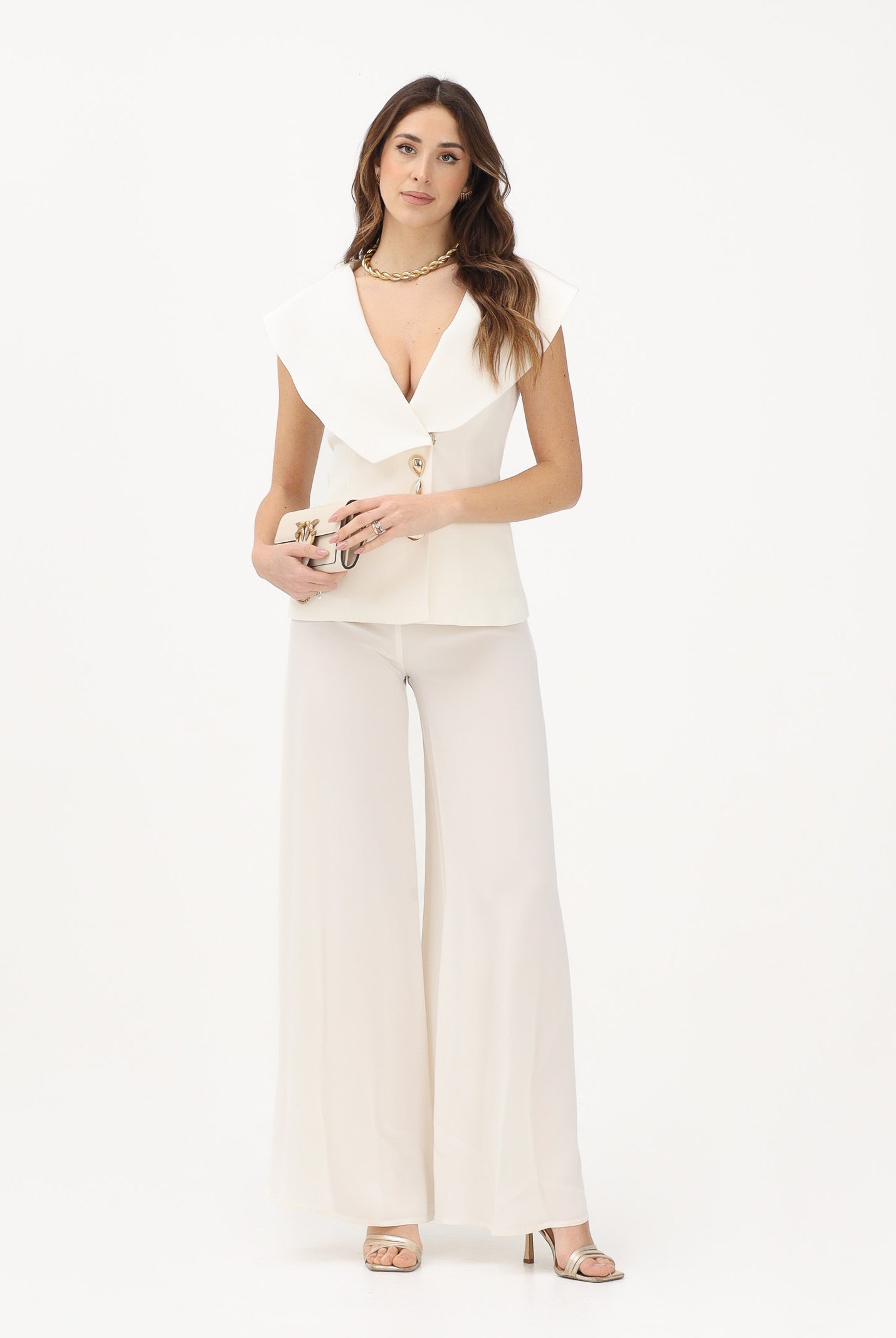 SIMONA CORSELLINI Pantalone elegante panna da donna P26CPPA02901 V0359 SIMONA CORSELLINI