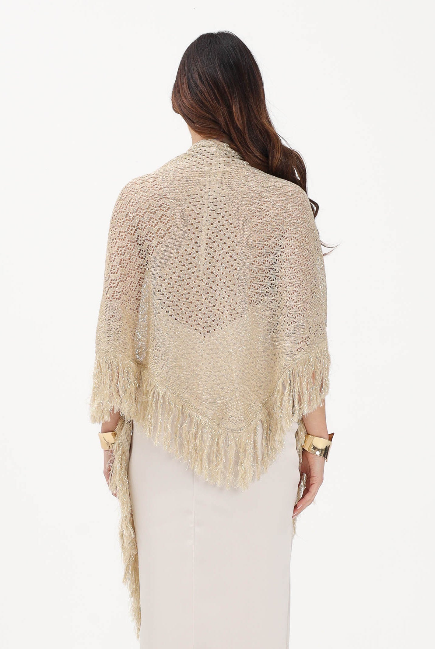 SIMONA CORSELLINI Stola oro da donna in maglia crochet P26CPSLO0201 V0118 SIMONA CORSELLINI