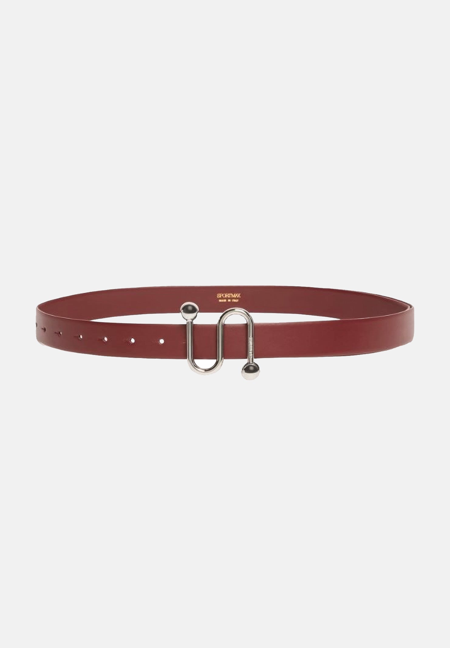 SPORTMAX Cintura bordeaux da donna in vitello liscio con fibbia a S 2612501021600 002 SPORTMAX