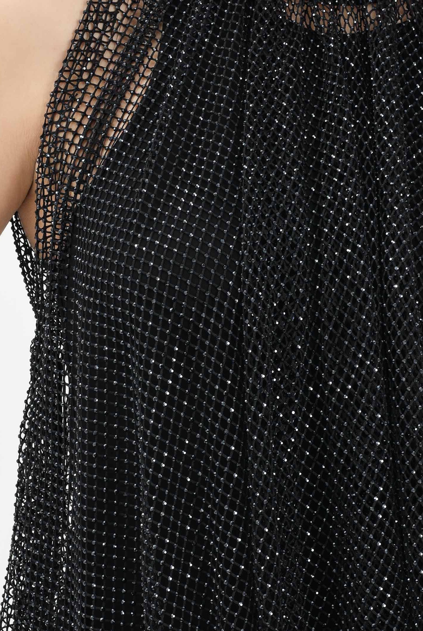 SPORTMAX Canotta SPXNODO nera da donna in rete con strass 2612941061600 002 SPORTMAX