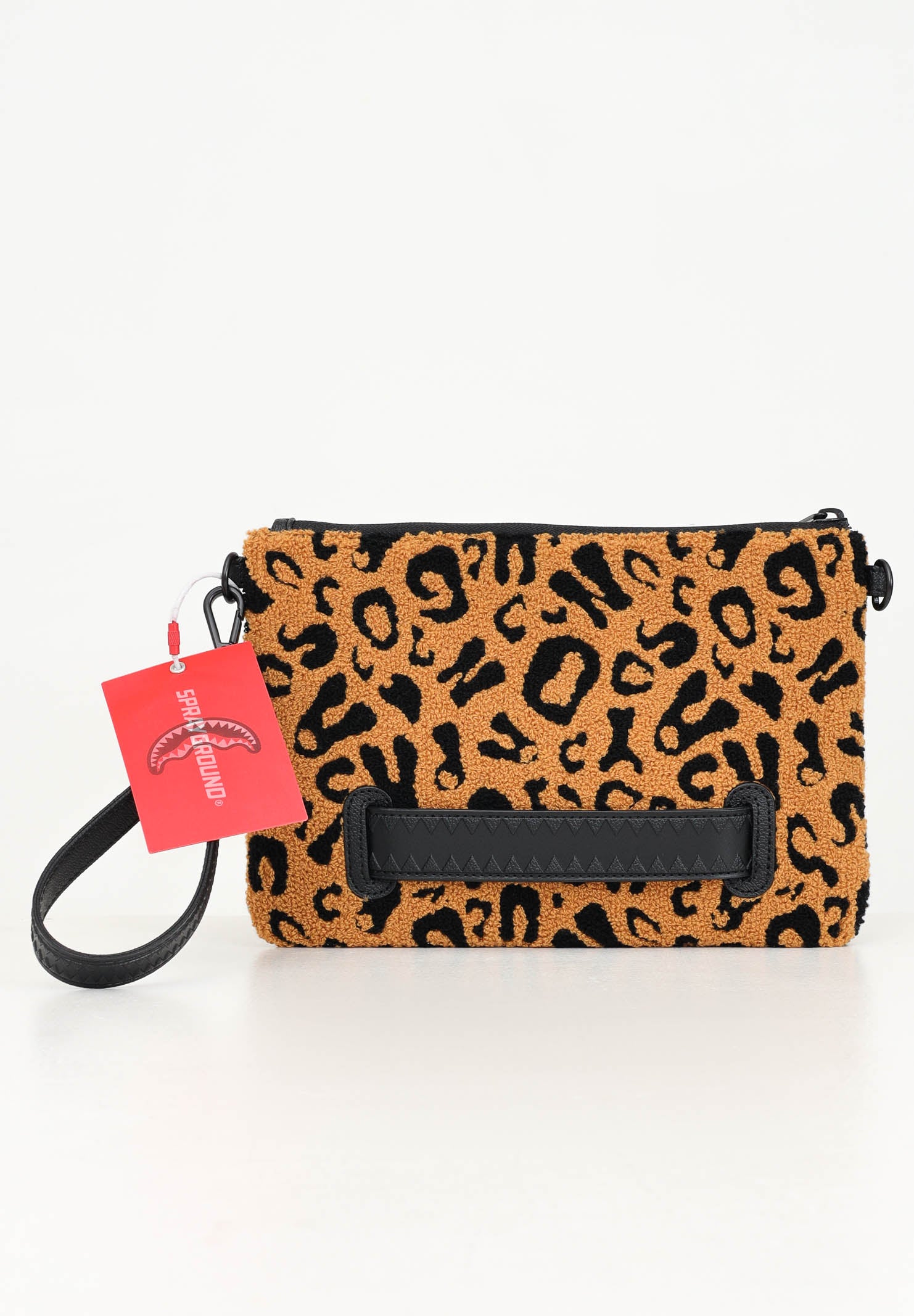 SPRAYGROUND Pochette Cheetah Chenille beige da donna 910B6897NSZ . SPRAYGROUND