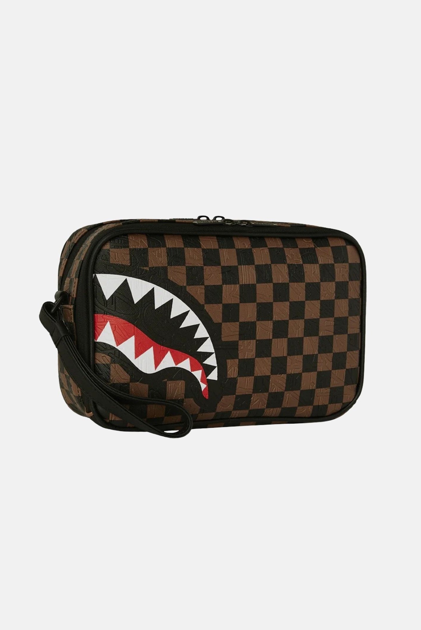 SPRAYGROUND Pochette CHECK 2 EMBOSS TOILETRY BAG marrone per uomo e donna 910B8238NSZ . SPRAYGROUND