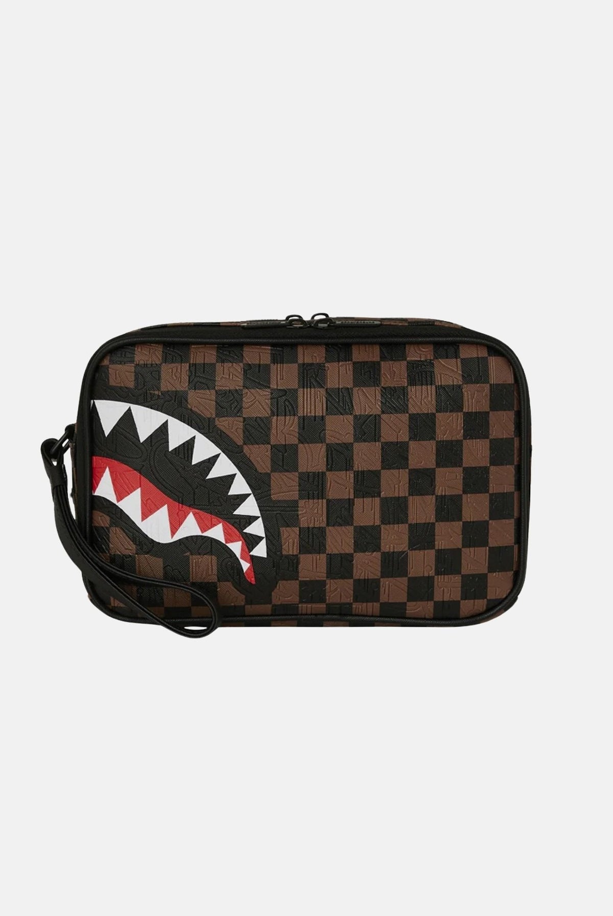 SPRAYGROUND Pochette CHECK 2 EMBOSS TOILETRY BAG marrone per uomo e donna 910B8238NSZ . SPRAYGROUND