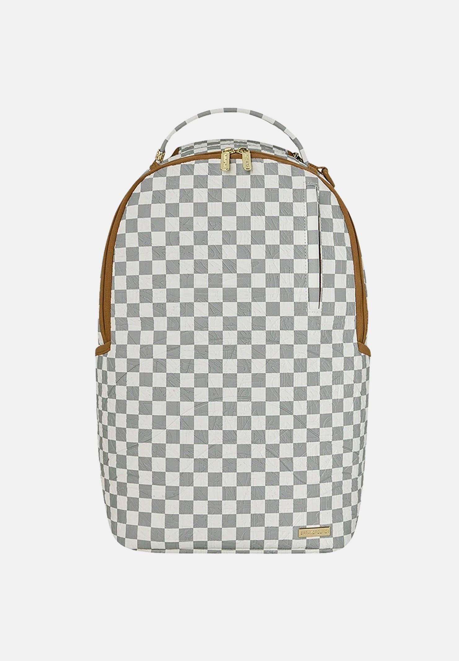 SPRAYGROUND Zaino GRAFF EMBOSSED CREAM CHECK DLXSV bianco e grigio per uomo e donna 910B8848NSZ . SPRAYGROUND
