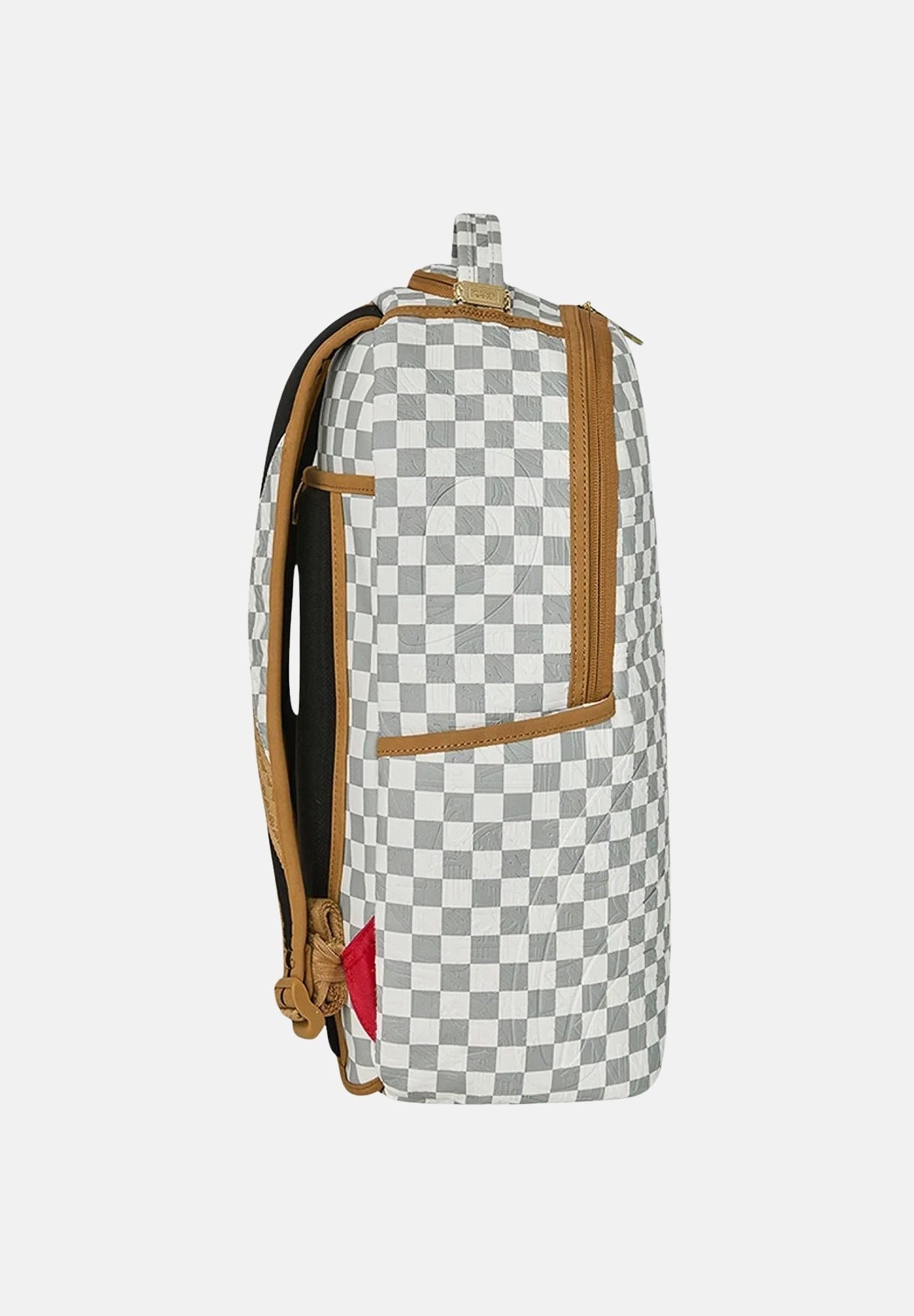 SPRAYGROUND Zaino GRAFF EMBOSSED CREAM CHECK DLXSV bianco e grigio per uomo e donna 910B8848NSZ . SPRAYGROUND