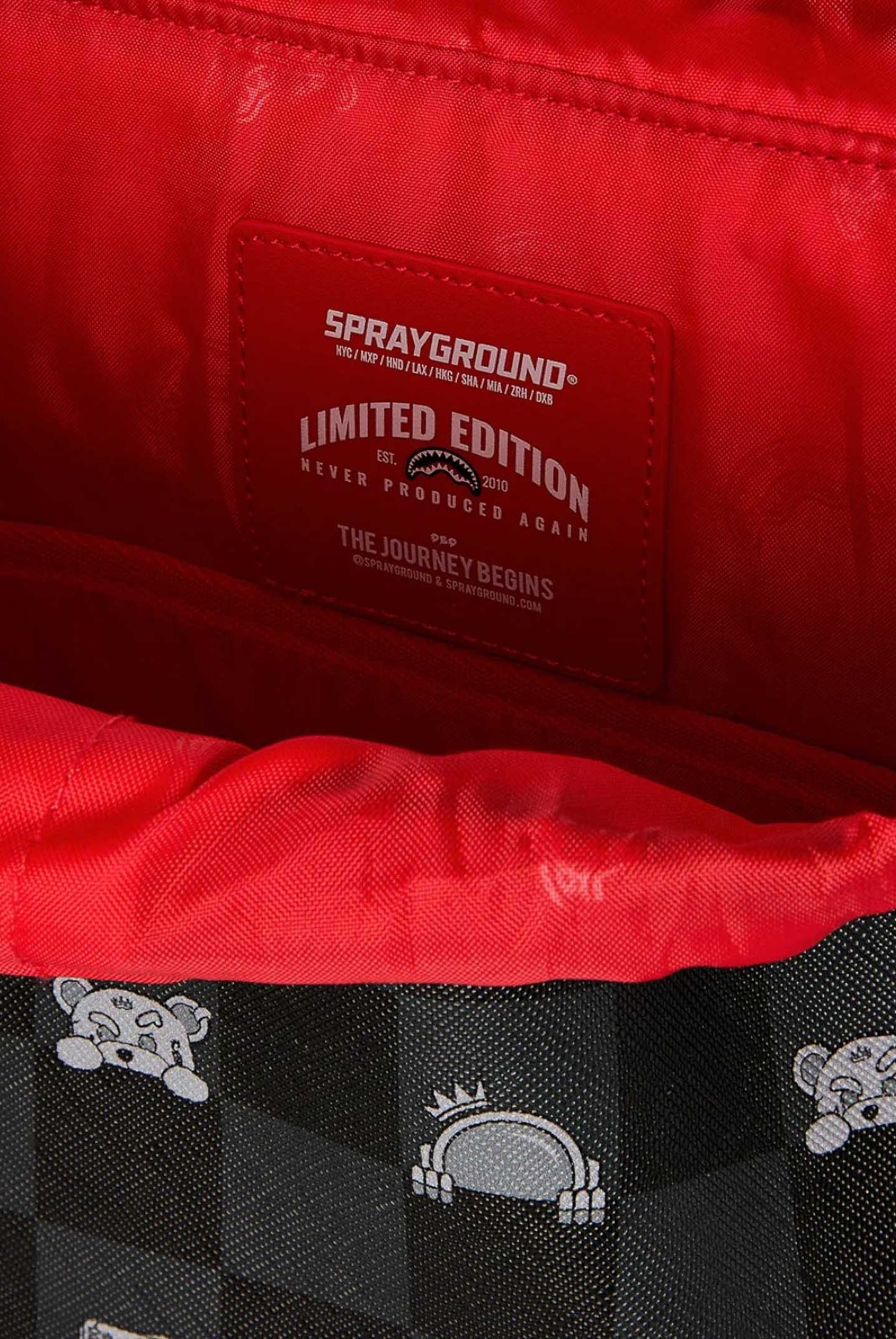 SPRAYGROUND Zaino GRAY PEEKING CHARACTER CHECK MONTE CARLO nero per uomo e donna 910B8909NSZ . SPRAYGROUND