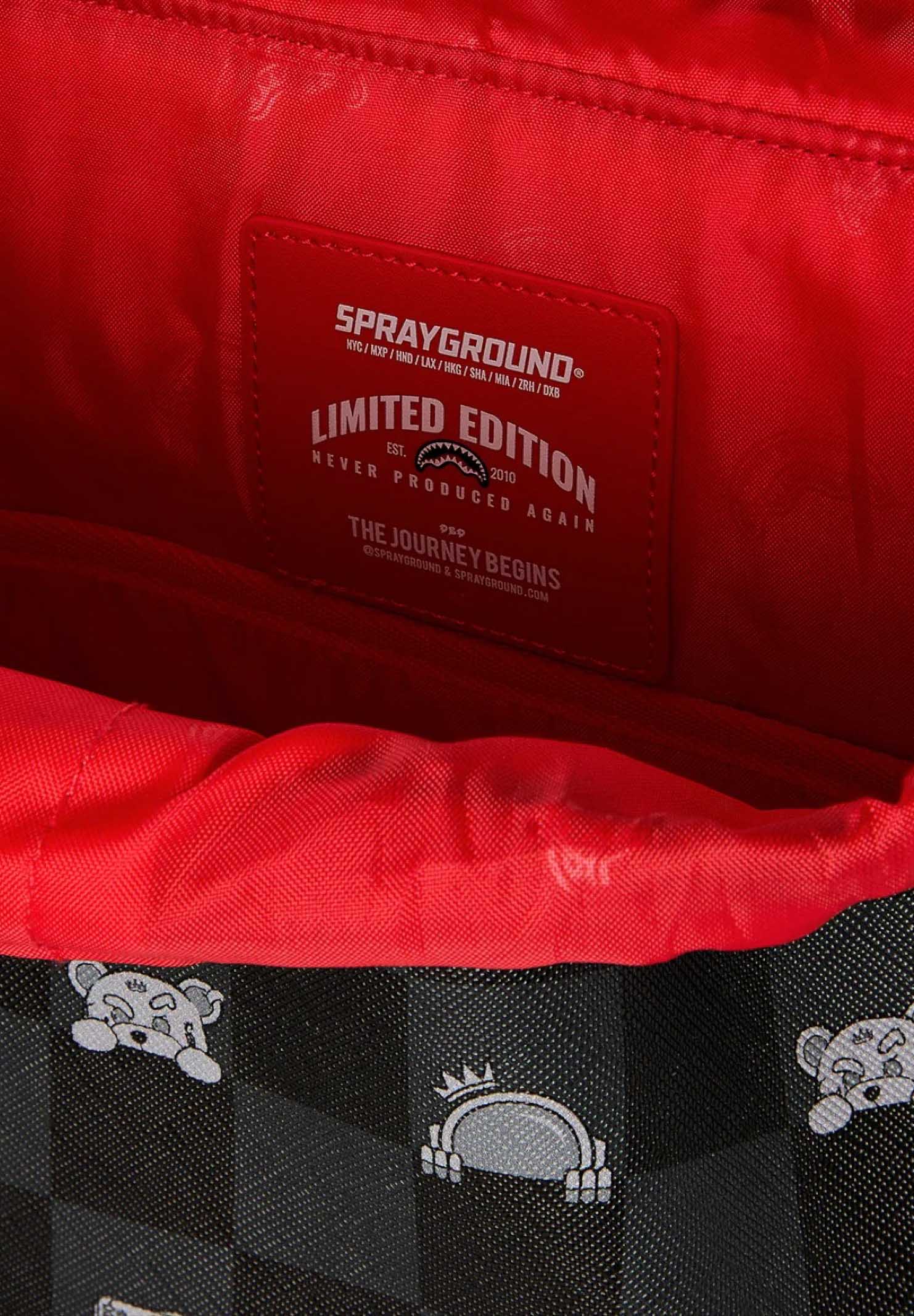 SPRAYGROUND Zaino GRAY PEEKING CHARACTER CHECK MONTE CARLO nero per uomo e donna 910B8909NSZ . SPRAYGROUND