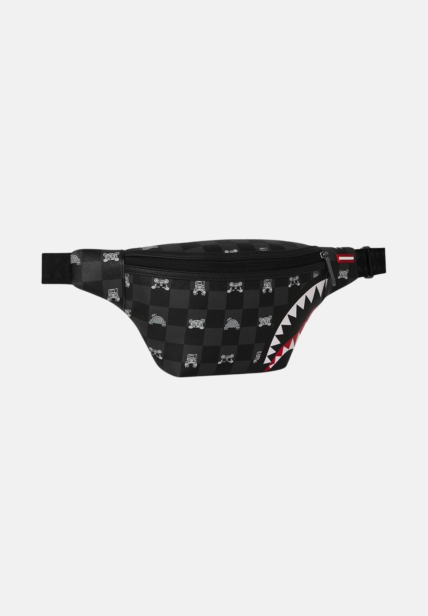 SPRAYGROUND Marsupio Gray Peeking Character Check Savvy nero per uomo e donna<BR/> 910B8912NSZ . SPRAYGROUND