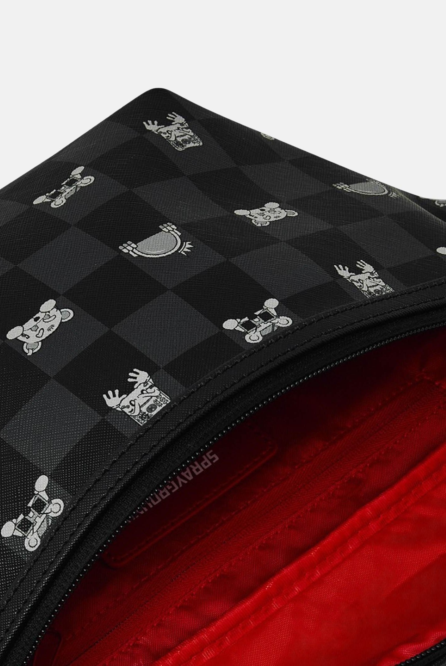 SPRAYGROUND Marsupio Gray Peeking Character Check Savvy nero per uomo e donna<BR/> 910B8912NSZ . SPRAYGROUND