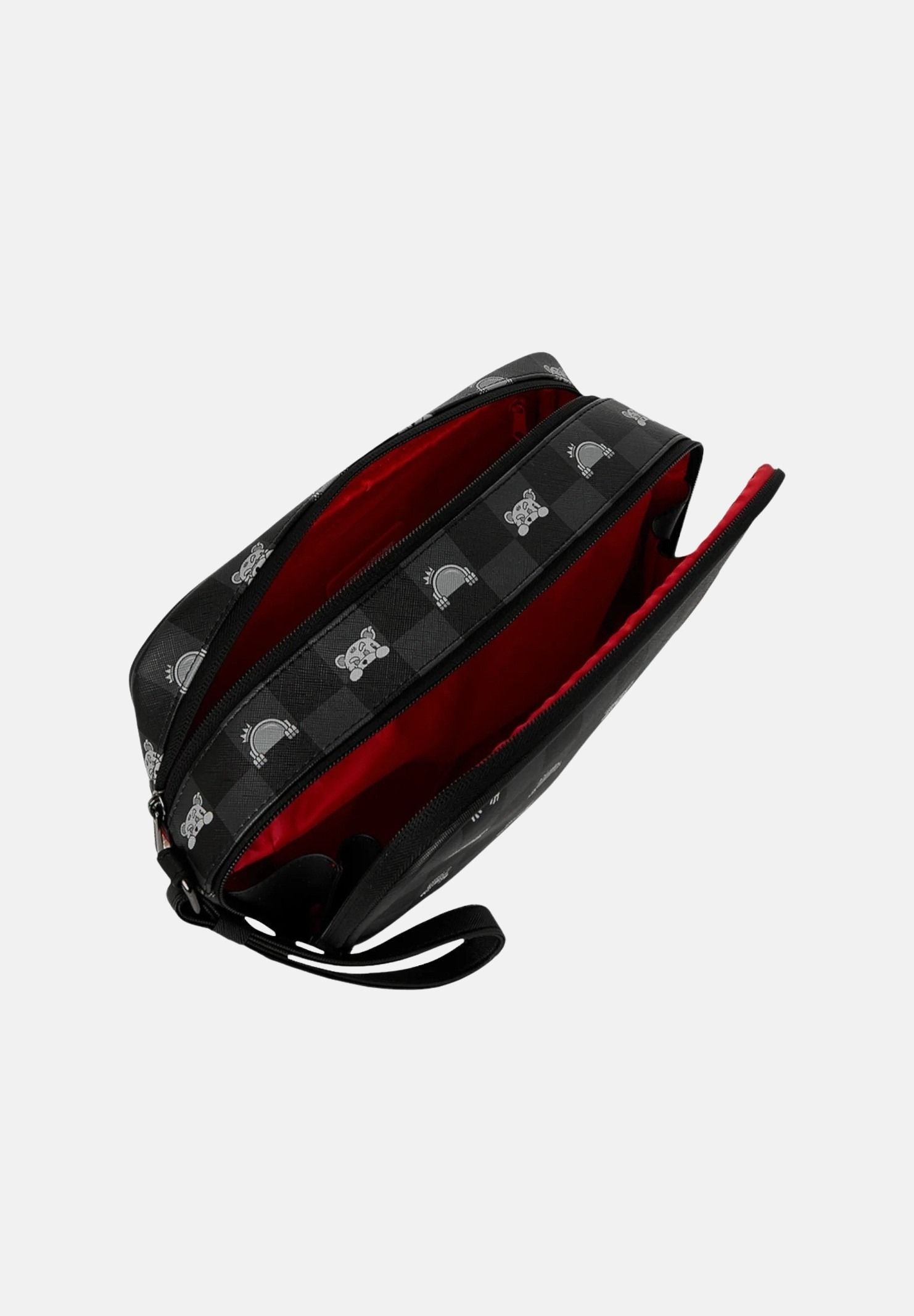 SPRAYGROUND Pochette Gray Peeking Character Check nera per uomo e donna 910B8914NSZ . SPRAYGROUND
