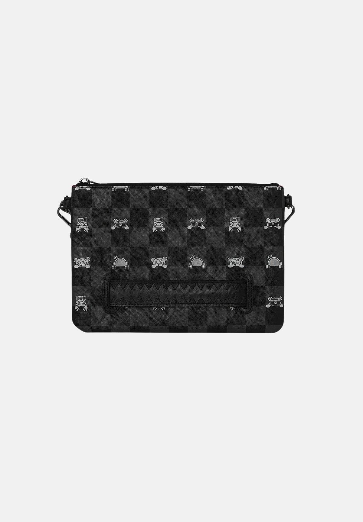 SPRAYGROUND Pochette GRAY PEEKING CHARACTER CHECK nera per uomo e donna 910B8915NSZ . SPRAYGROUND