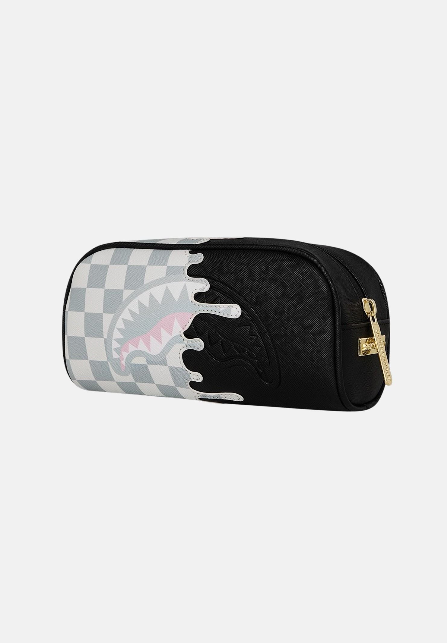 SPRAYGROUND Astuccio Cream Check Side Drip nero e bianco per uomo e donna 910B8921NSZ . SPRAYGROUND