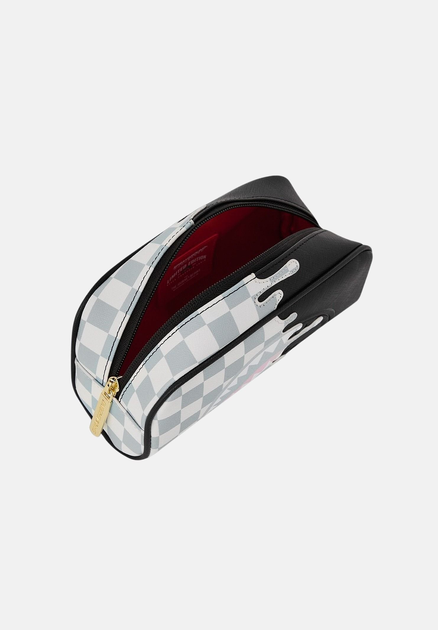SPRAYGROUND Astuccio Cream Check Side Drip nero e bianco per uomo e donna 910B8921NSZ . SPRAYGROUND