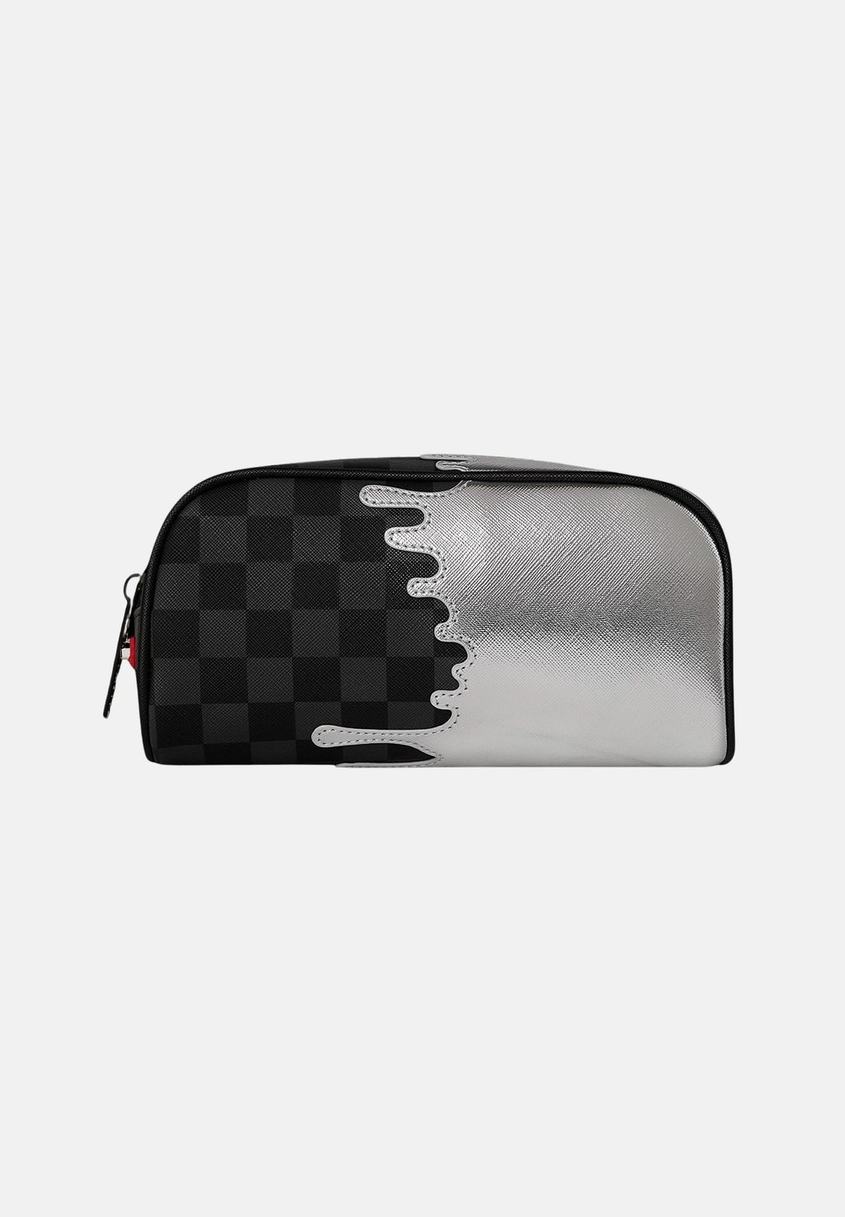 SPRAYGROUND Astuccio Silver Side Drip Black Check nero e argento per uomo e donna 910B8927NSZ . SPRAYGROUND
