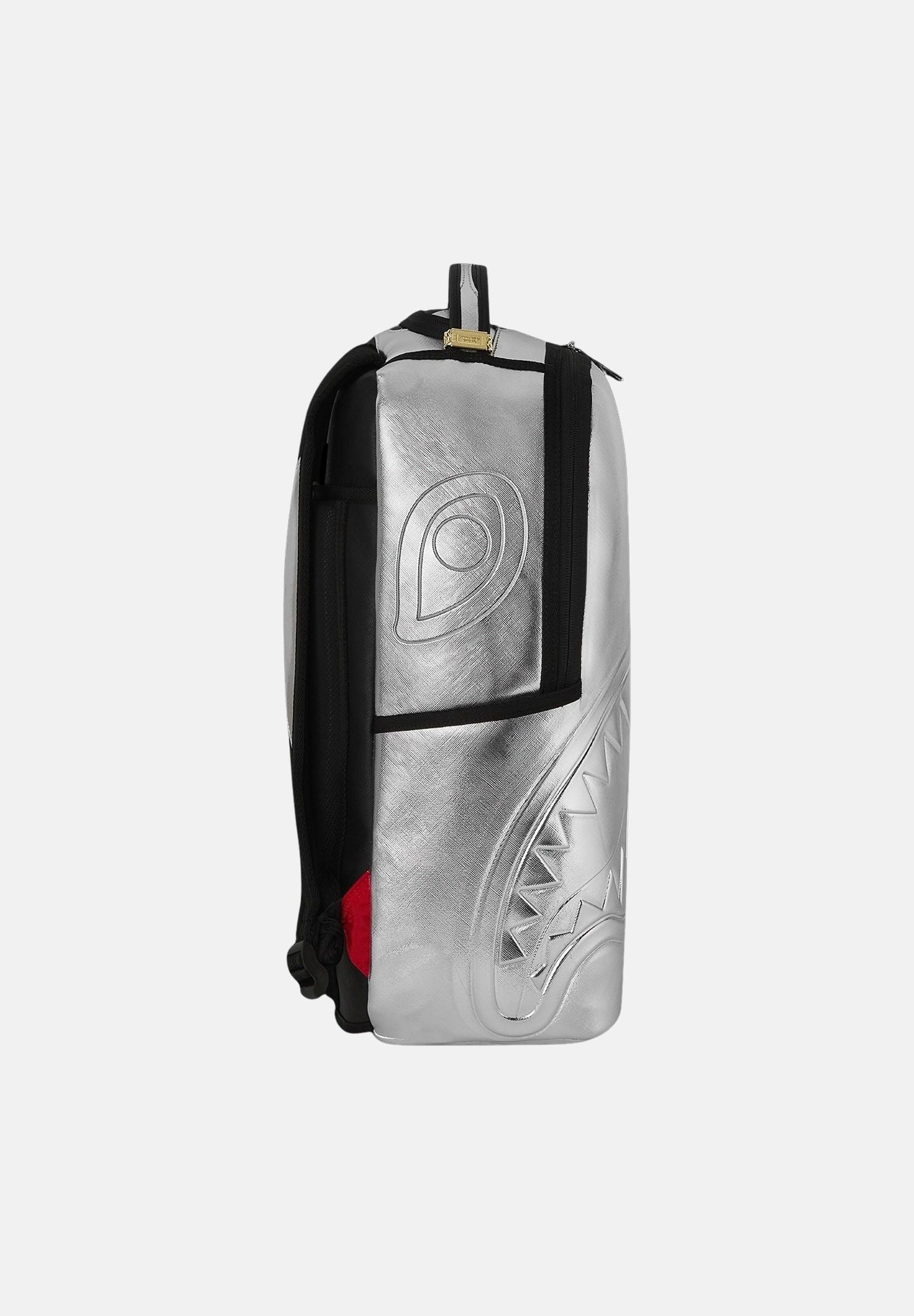 SPRAYGROUND Zaino SILVER SIDE DRIP argento e nero per uomo e donna 910B8940NSZ . SPRAYGROUND