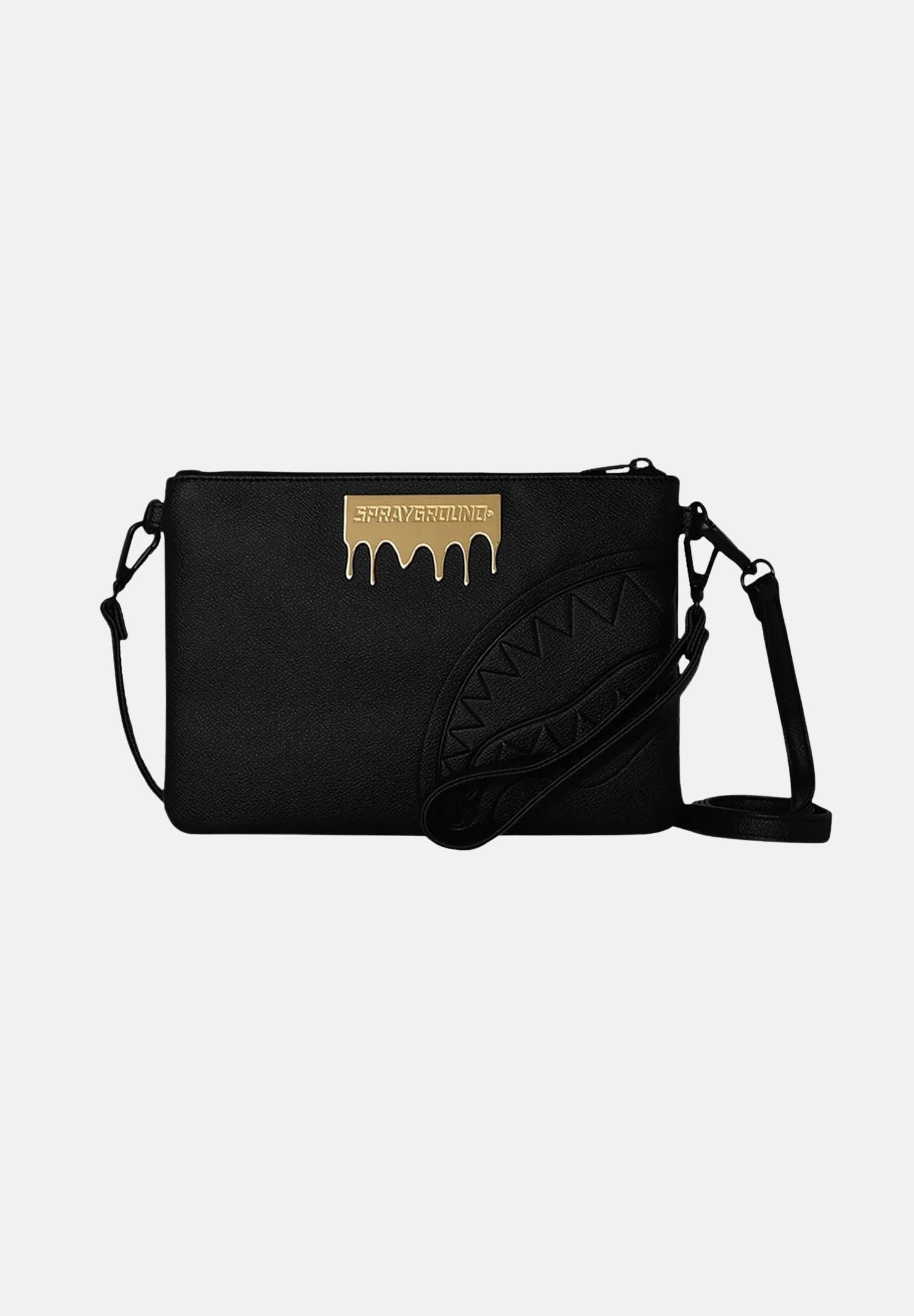 SPRAYGROUND Pochette GOLD BRICK LUX nera per uomo e donna 910B9044NSZ . SPRAYGROUND