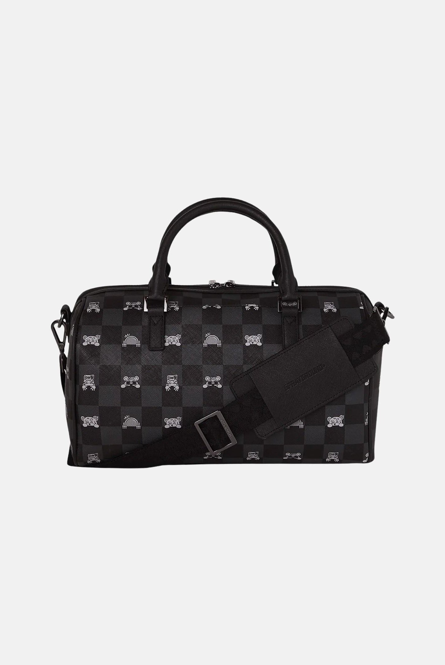 SPRAYGROUND Borsone GRAY PEEKING CHARACTER CHECK nero per uomo e donna 910D8911NSZ . SPRAYGROUND