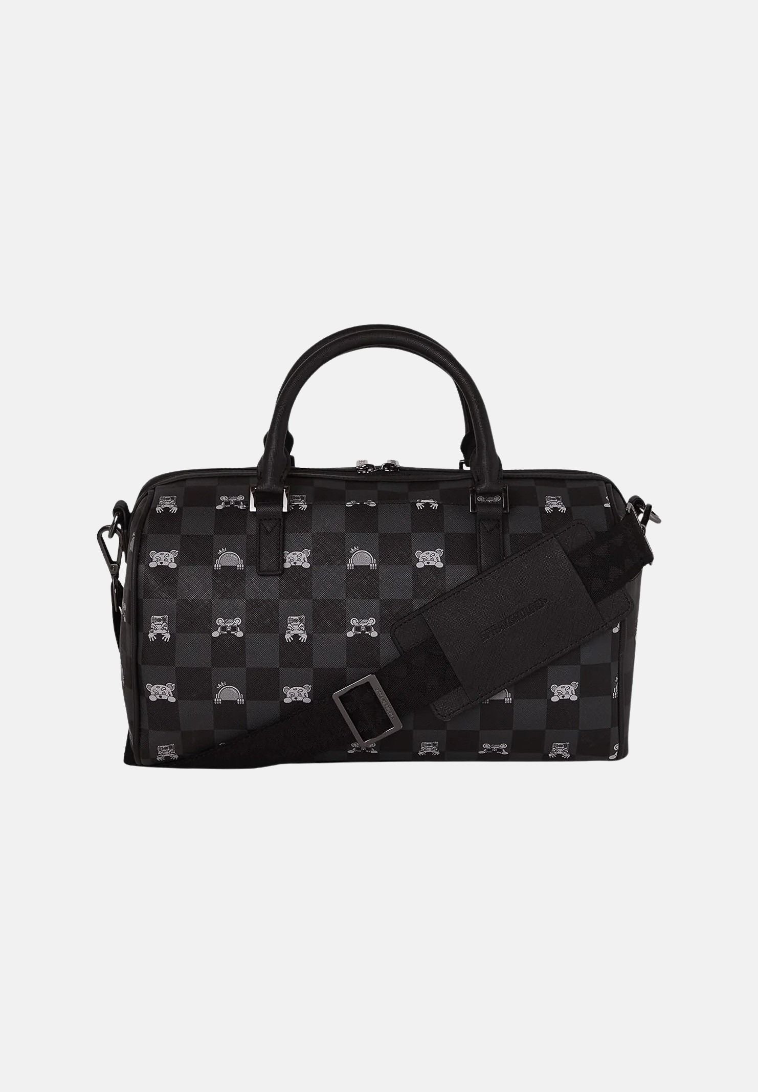 SPRAYGROUND Borsone GRAY PEEKING CHARACTER CHECK nero per uomo e donna 910D8911NSZ . SPRAYGROUND