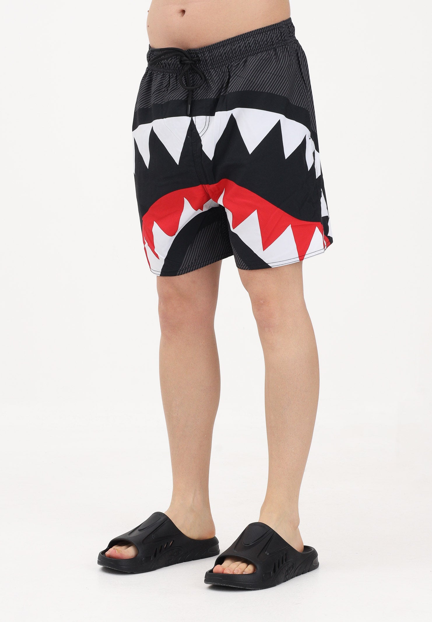 SPRAYGROUND Shorts mare PIXEL MOUTH nero da uomo 910SWM2046 . SPRAYGROUND
