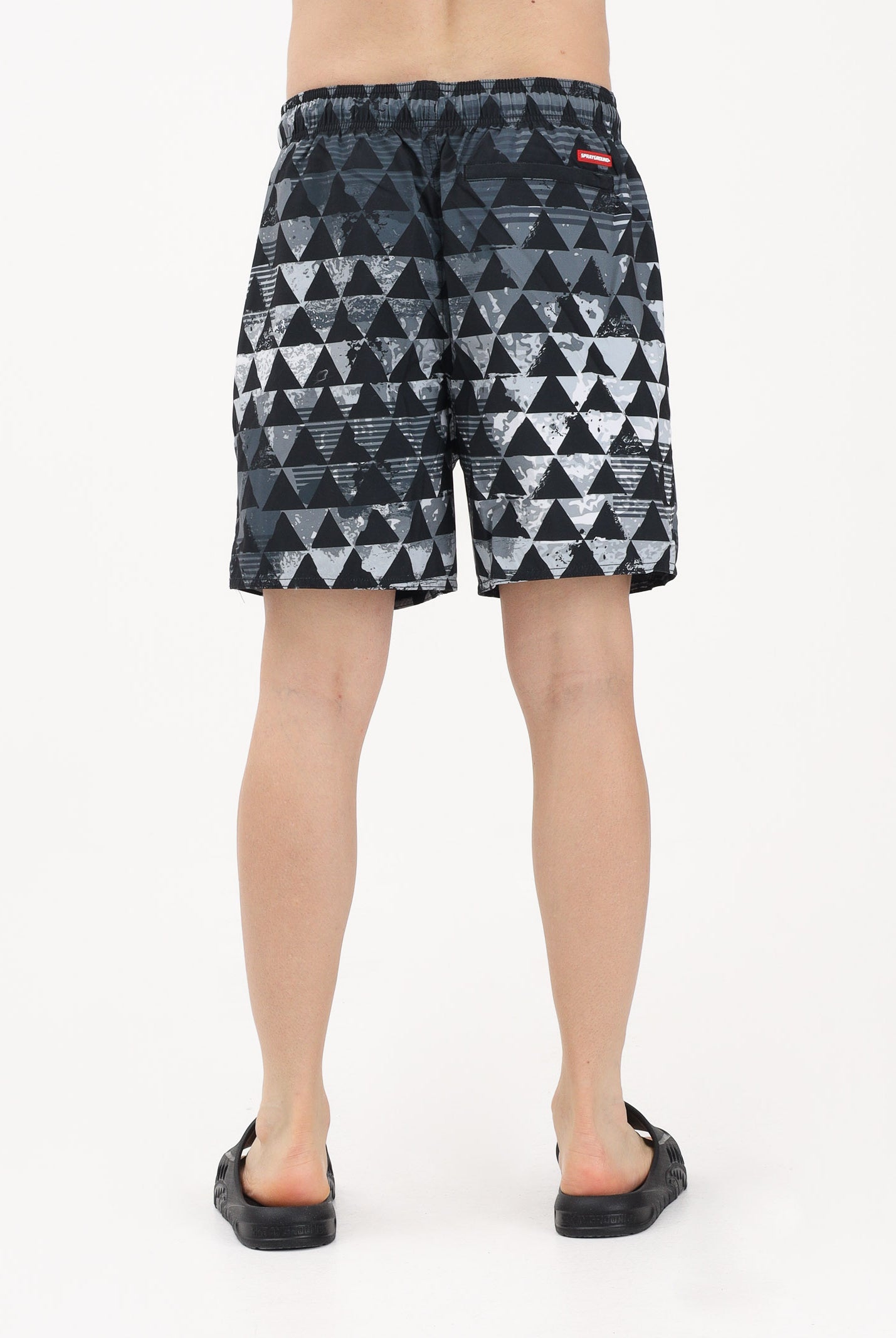 SPRAYGROUND Shorts mare PIXEL MOUTH nero, grigio e bianco da uomo 910SWM2058 . SPRAYGROUND