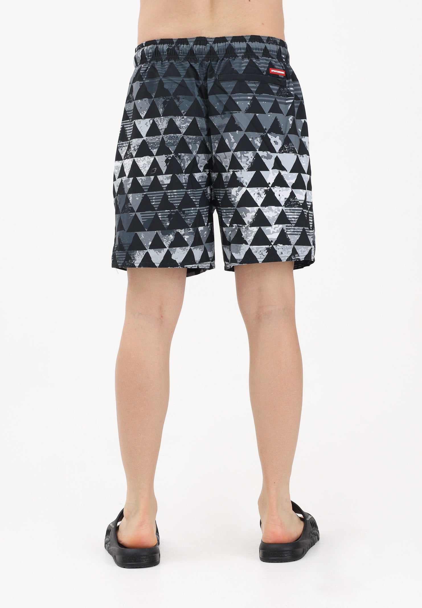 SPRAYGROUND Shorts mare PIXEL MOUTH nero, grigio e bianco da uomo 910SWM2058 . SPRAYGROUND