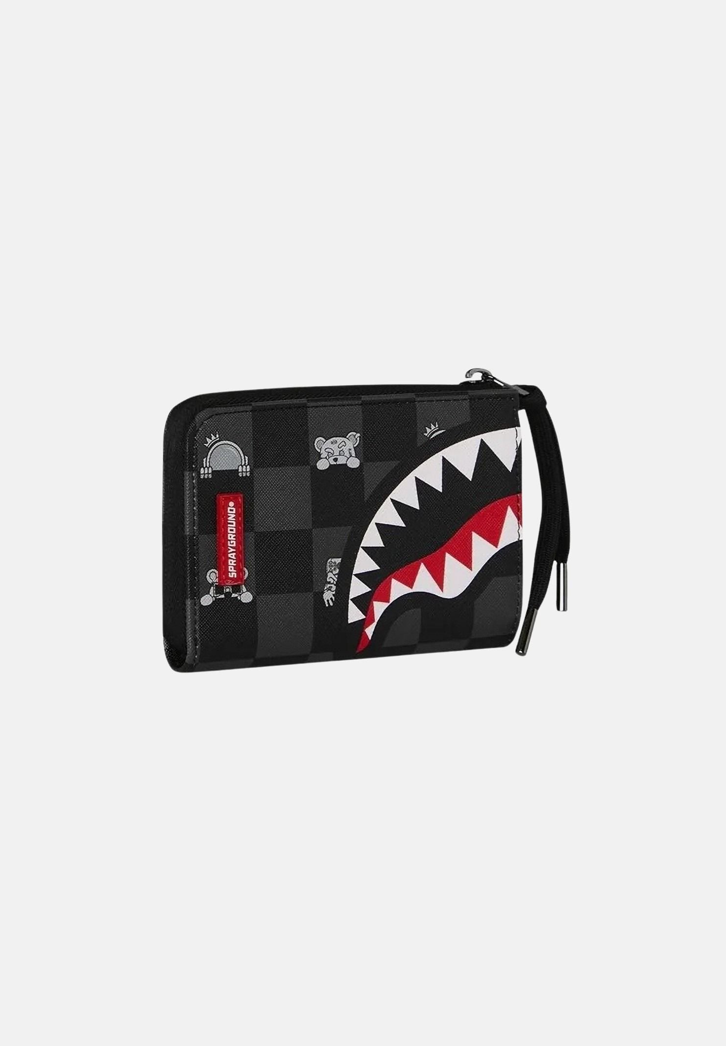 SPRAYGROUND Portafogli GRAY PEEKING CHARACTER CHECK nero per uomo e donna 910W8917NSZ . SPRAYGROUND