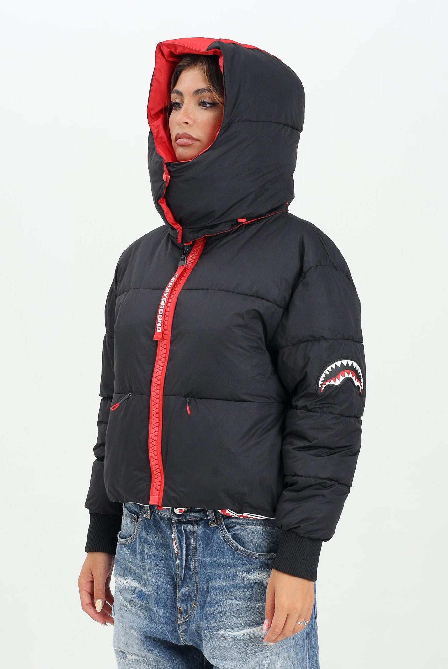 SPRAYGROUND Piumino CROP DOWN JACKET nero da donna SP275BLK . SPRAYGROUND