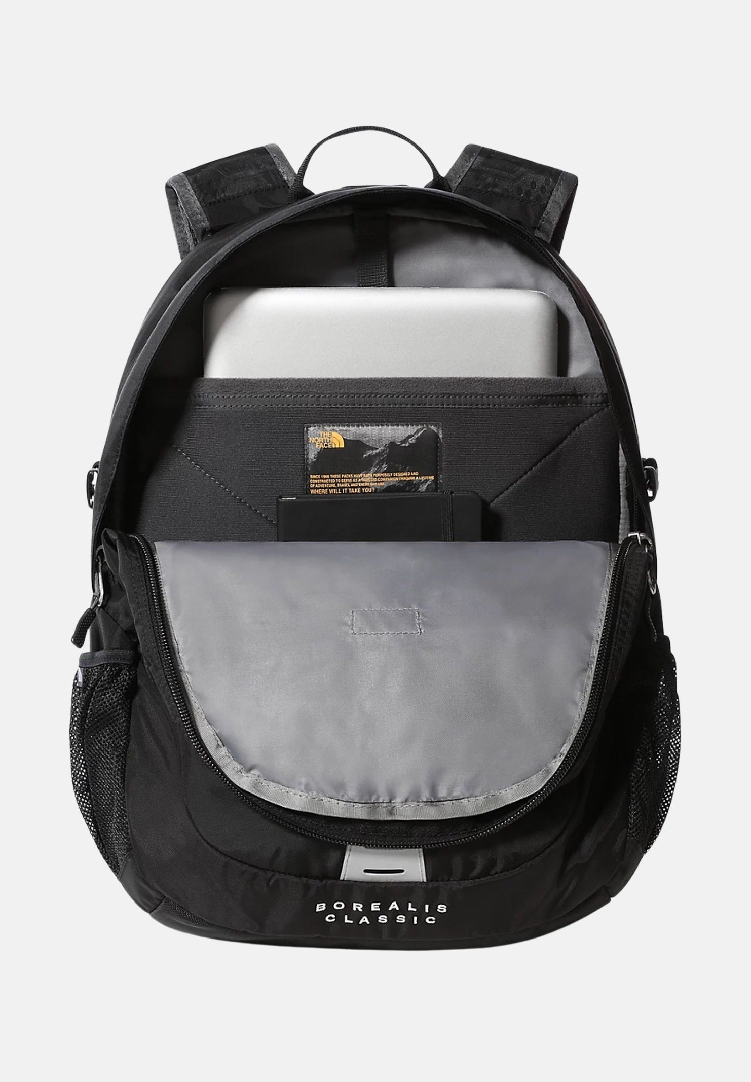 Zaino Borealis Classic nero per uomo e donna con zip e lacci NF00CF9CKT01 KT01 THE NORTH FACE