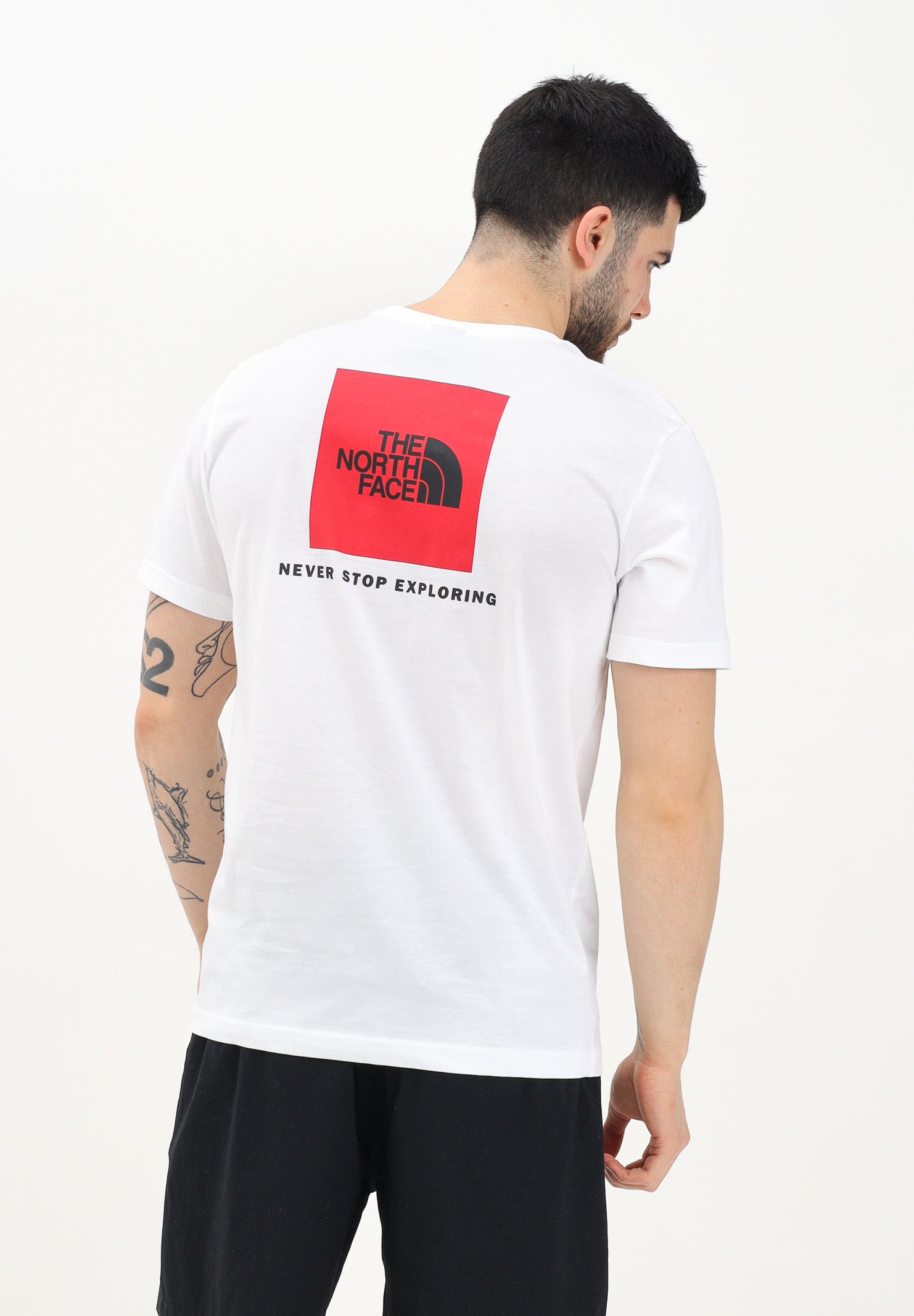 THE NORTH FACE T-shirt a manica corta NSE Reflective Box bianca da uomo NF0A87NPFN41 . THE NORTH FACE