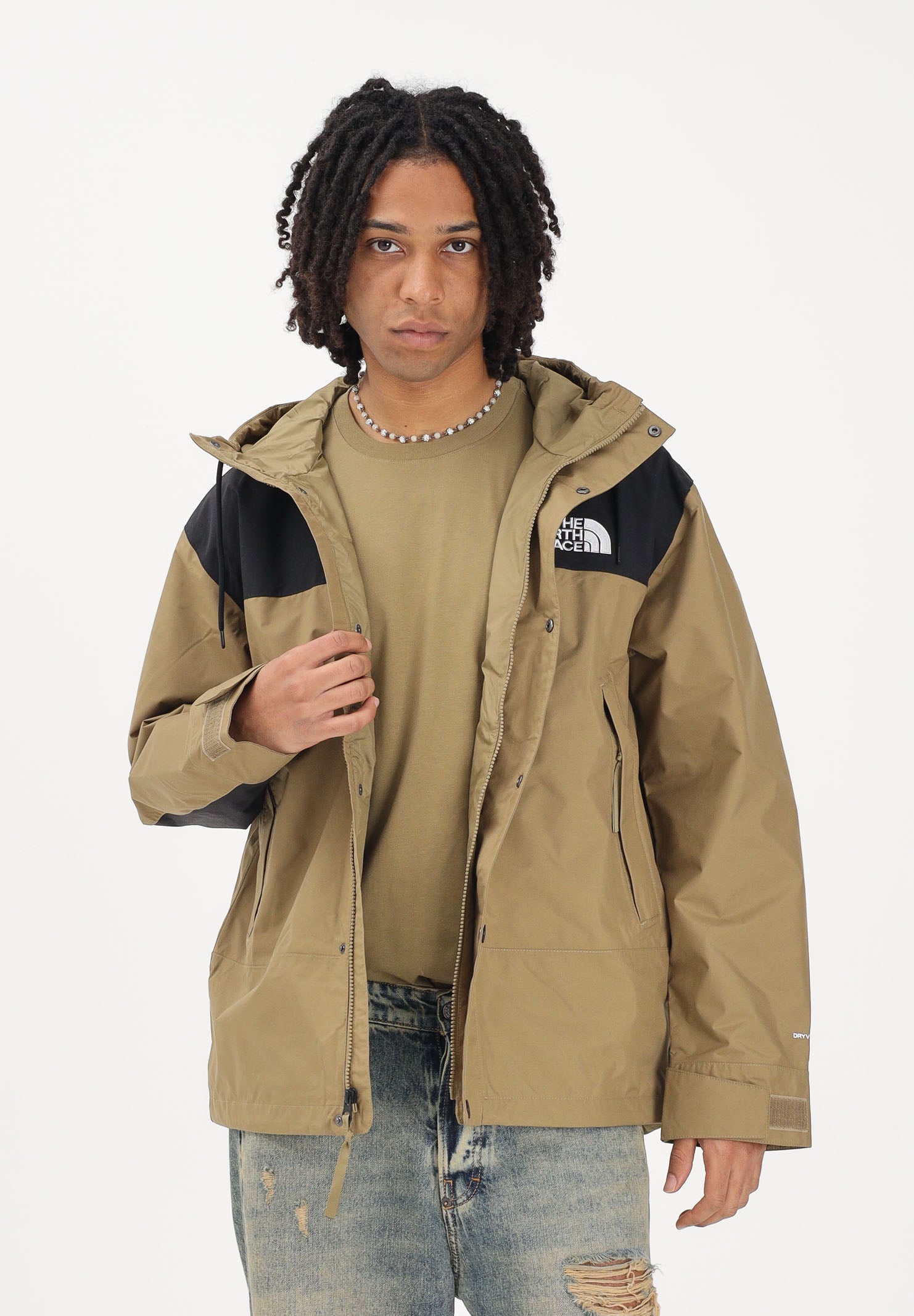 THE NORTH FACE Giacca a vento Reign On kiwi e nero da uomo NF0A8B5GKAL1 . THE NORTH FACE