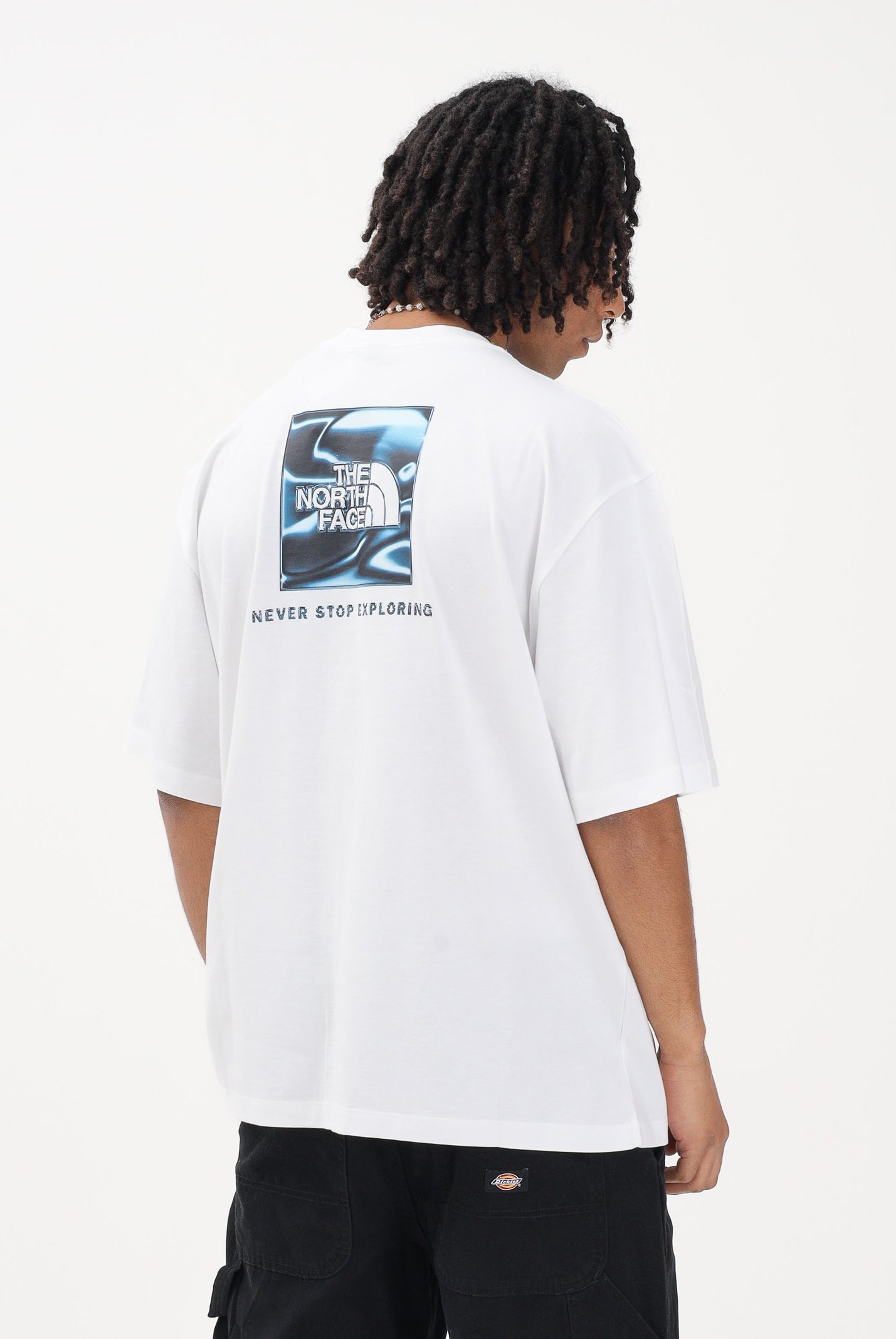 THE NORTH FACE T-shirt a manica corta Liquid NSE Box Oversized Graphic bianca da uomo NF0A8G9WFN41 . THE NORTH FACE