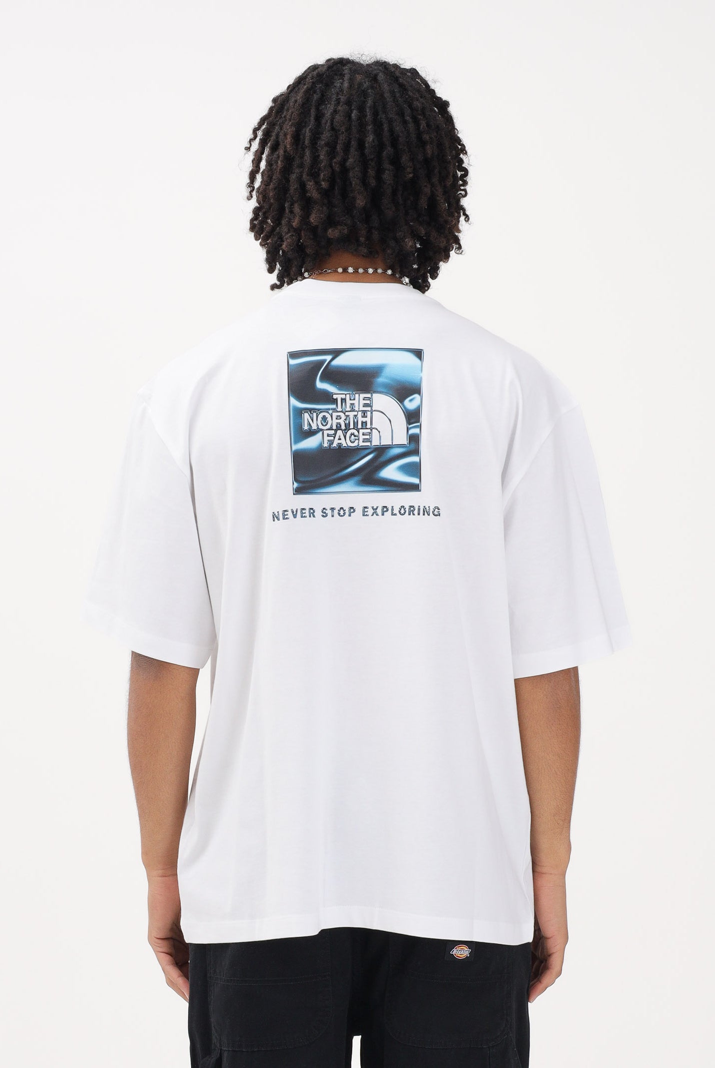 THE NORTH FACE T-shirt a manica corta Liquid NSE Box Oversized Graphic bianca da uomo NF0A8G9WFN41 . THE NORTH FACE