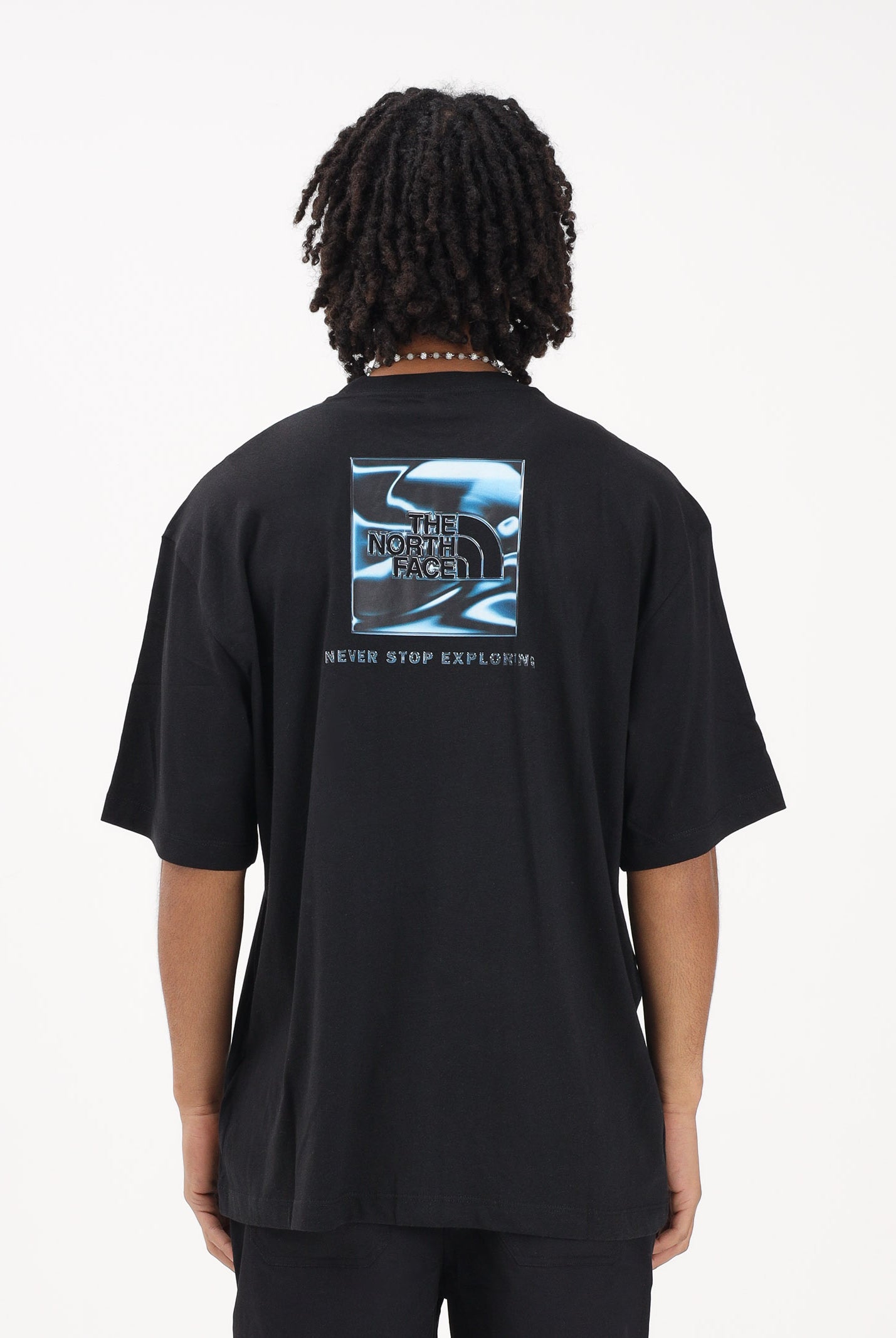 THE NORTH FACE T-shirt a manica corta Liquid NSE Box Oversized Graphic nera da uomo NF0A8G9WJK31 . THE NORTH FACE