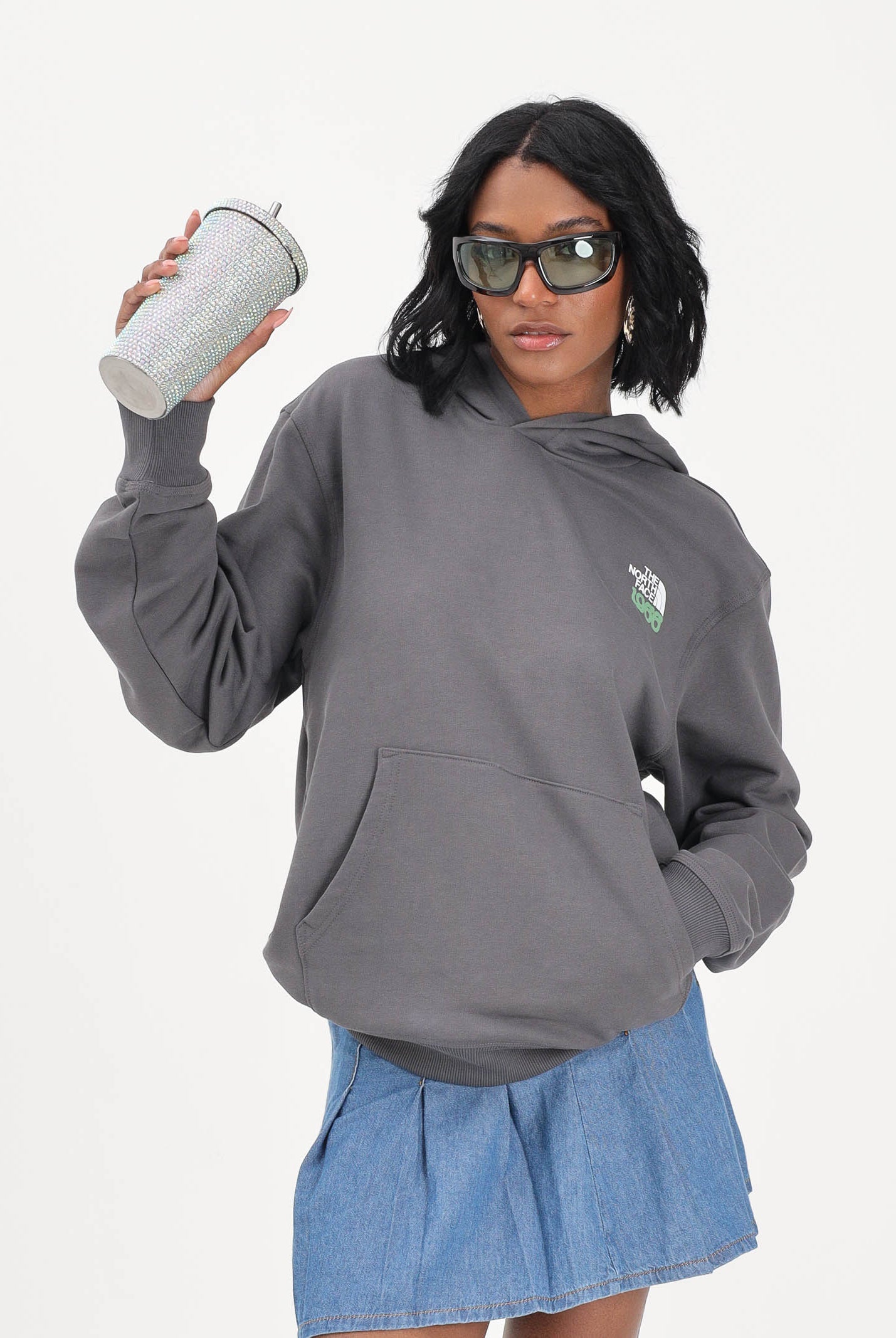 THE NORTH FACE Felpa con cappuccio 1966 Motion Relaxed grigia per uomo e donna NF0A8GAJRHI1 . THE NORTH FACE