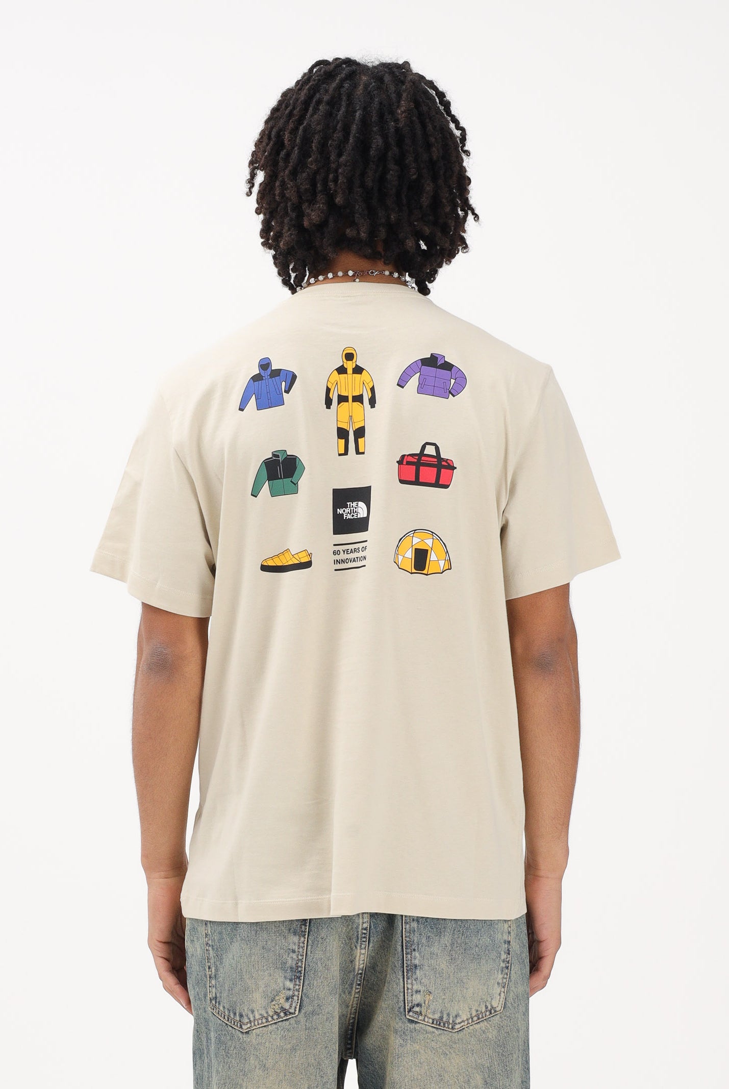 THE NORTH FACE T-shirt a manica corta Icon Celebration Regular beige da uomo NF0A8GASDOM1 . THE NORTH FACE