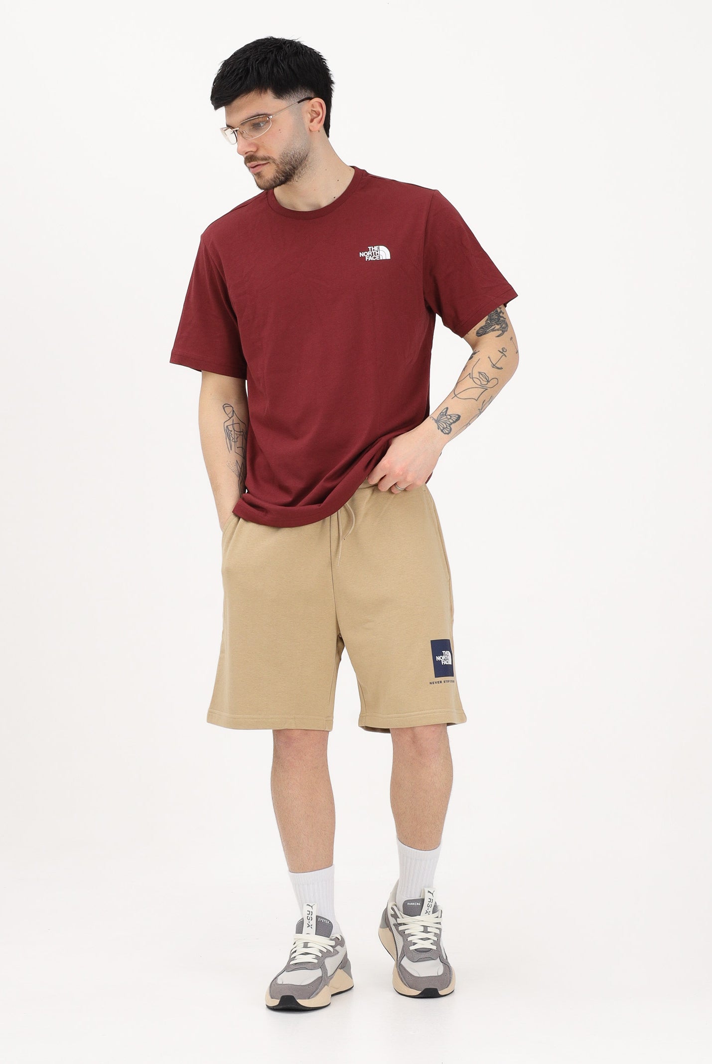 THE NORTH FACE Shorts sportivo NSE Box Light Regular beige da uomo NF0A8GQ8LK51 . THE NORTH FACE