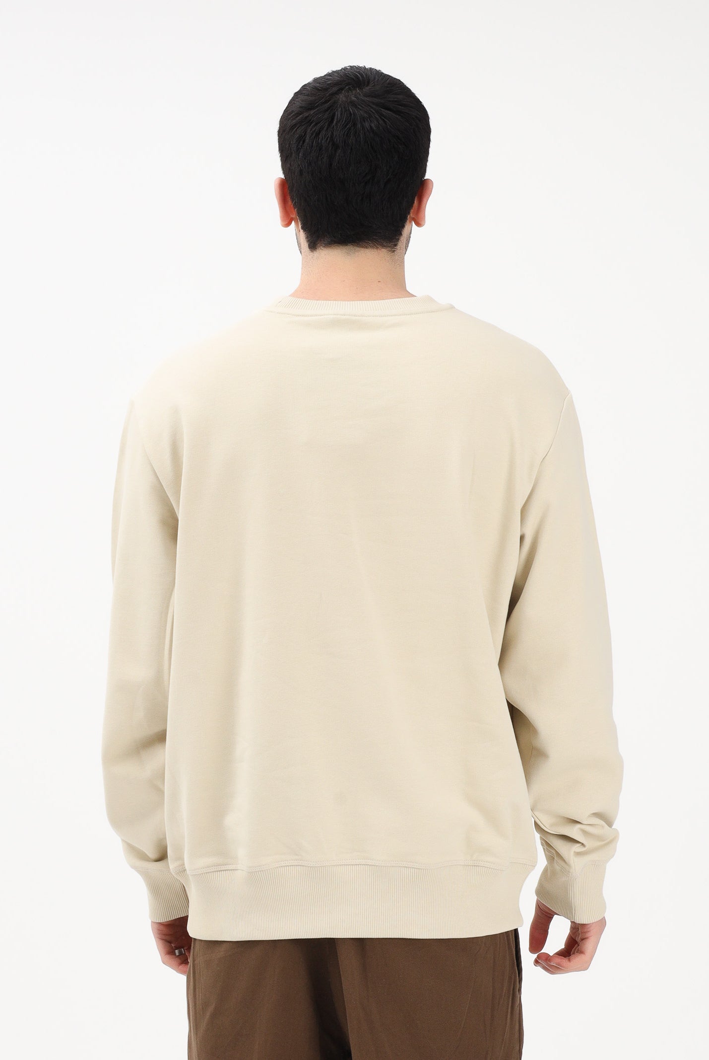 THE NORTH FACE Felpa girocollo Essential Light Relaxed beige da uomo NF0A8GQCDOM1 . THE NORTH FACE