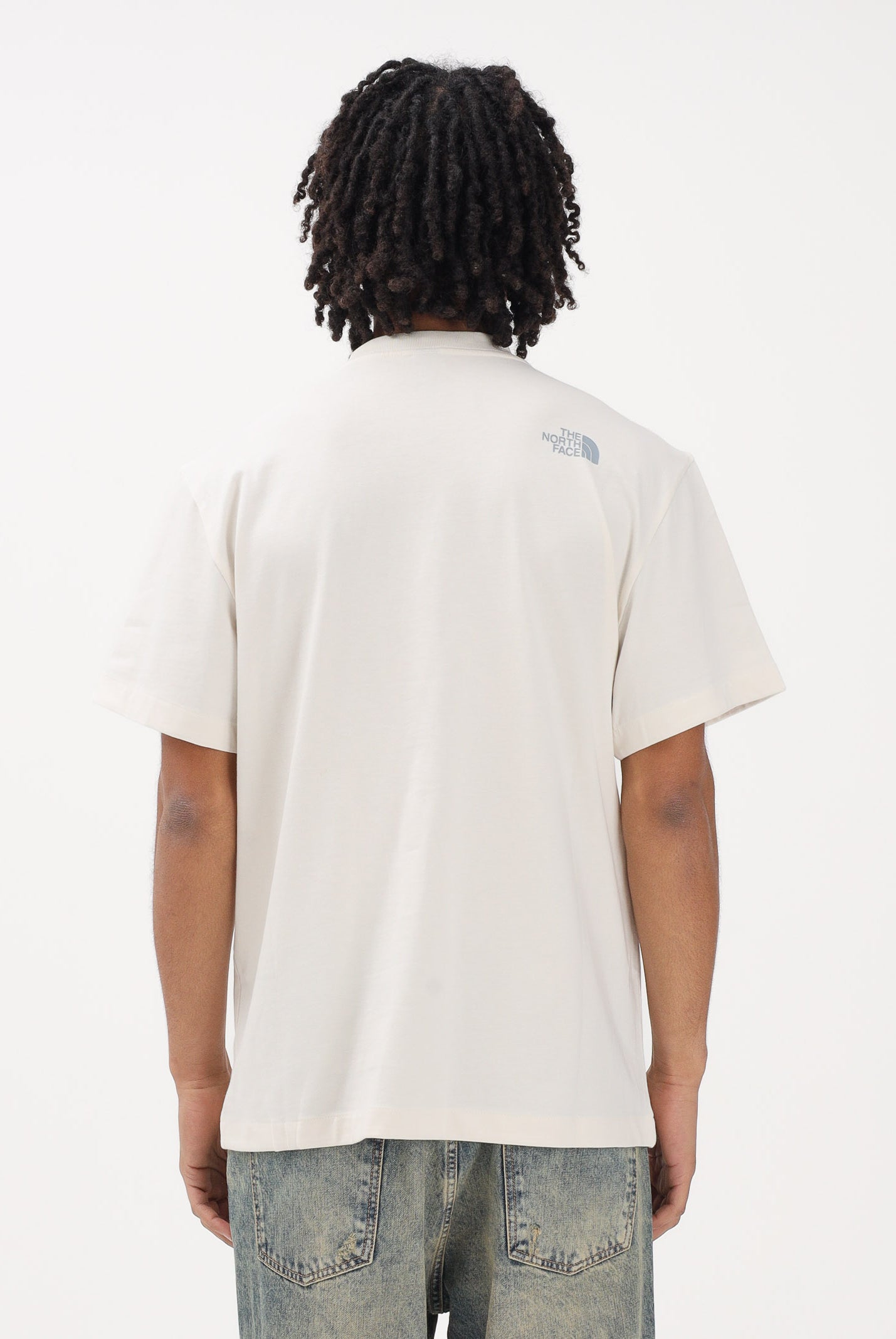 THE NORTH FACE T-shirt a manica corta Logo Twist Relaxed panna da uomo NF0A8GQVQLI1 . THE NORTH FACE