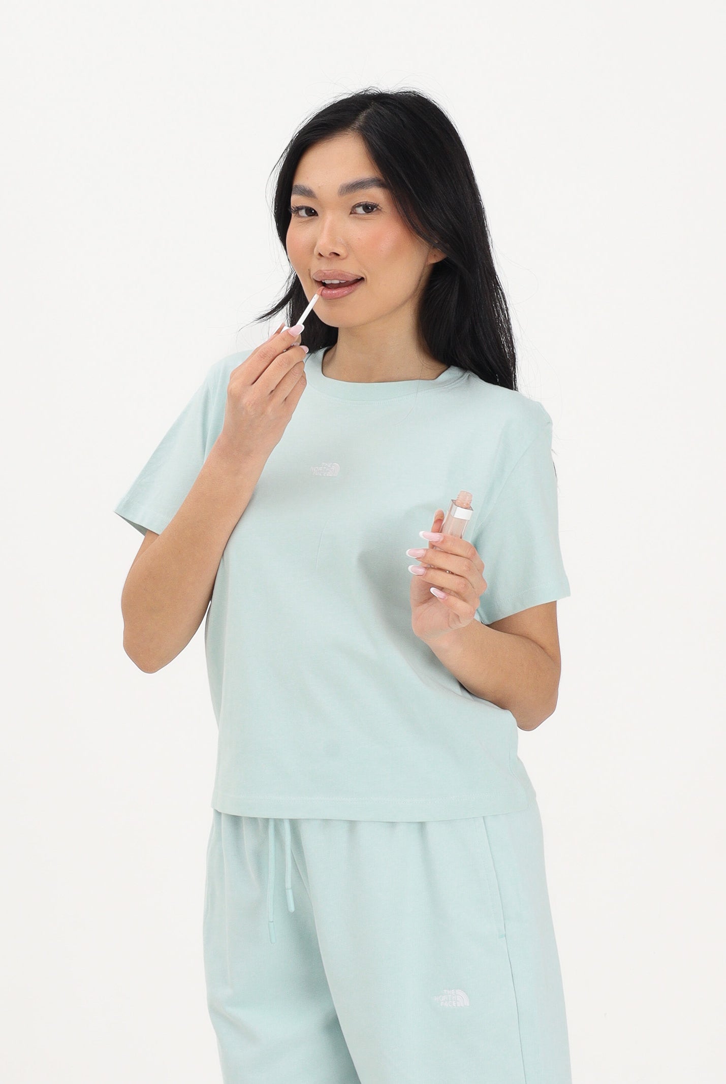 THE NORTH FACE T-shirt a manica corta Essential Regular Cutie verde acqua da donna NF0A8GR1G701 . THE NORTH FACE
