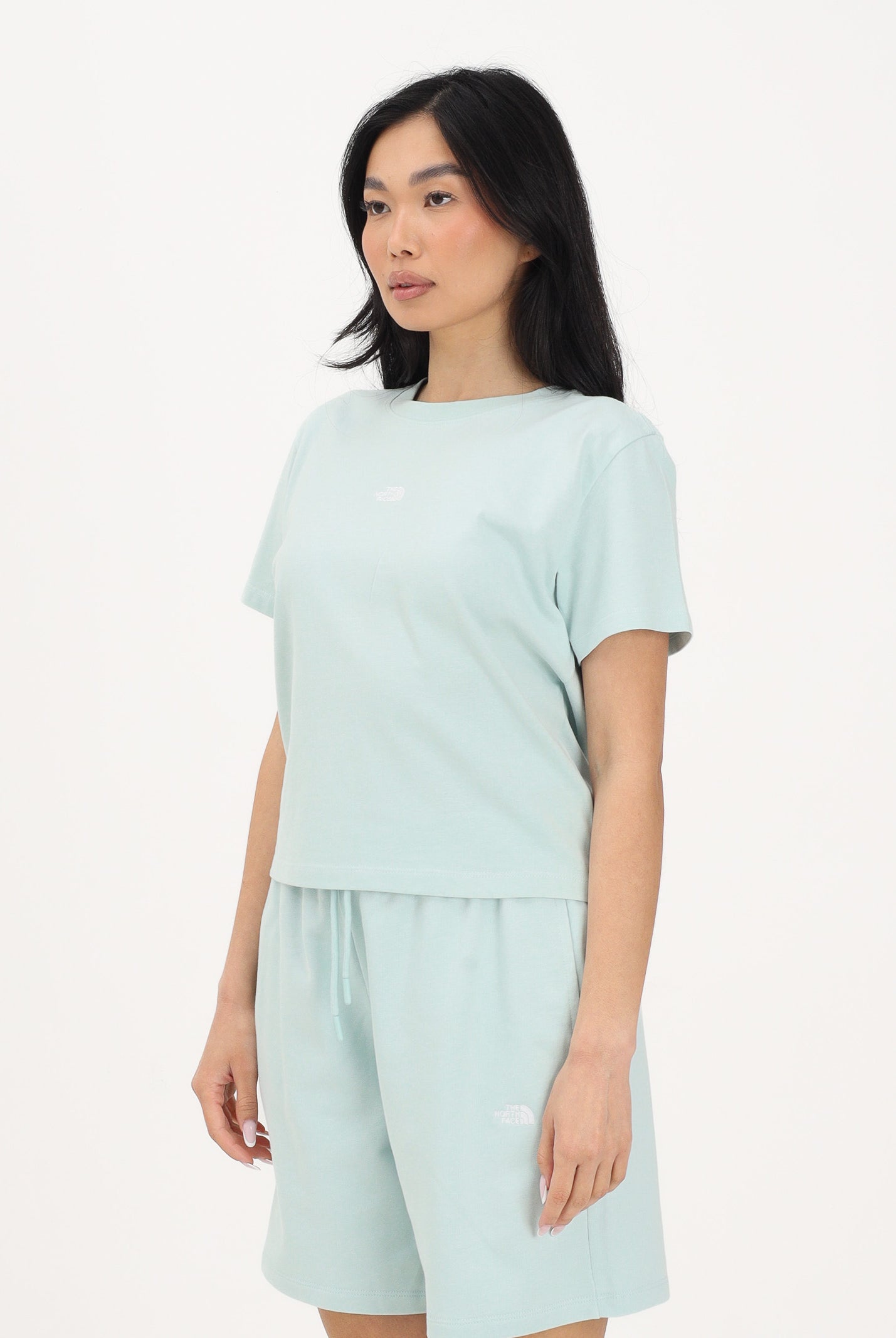 THE NORTH FACE T-shirt a manica corta Essential Regular Cutie verde acqua da donna NF0A8GR1G701 . THE NORTH FACE