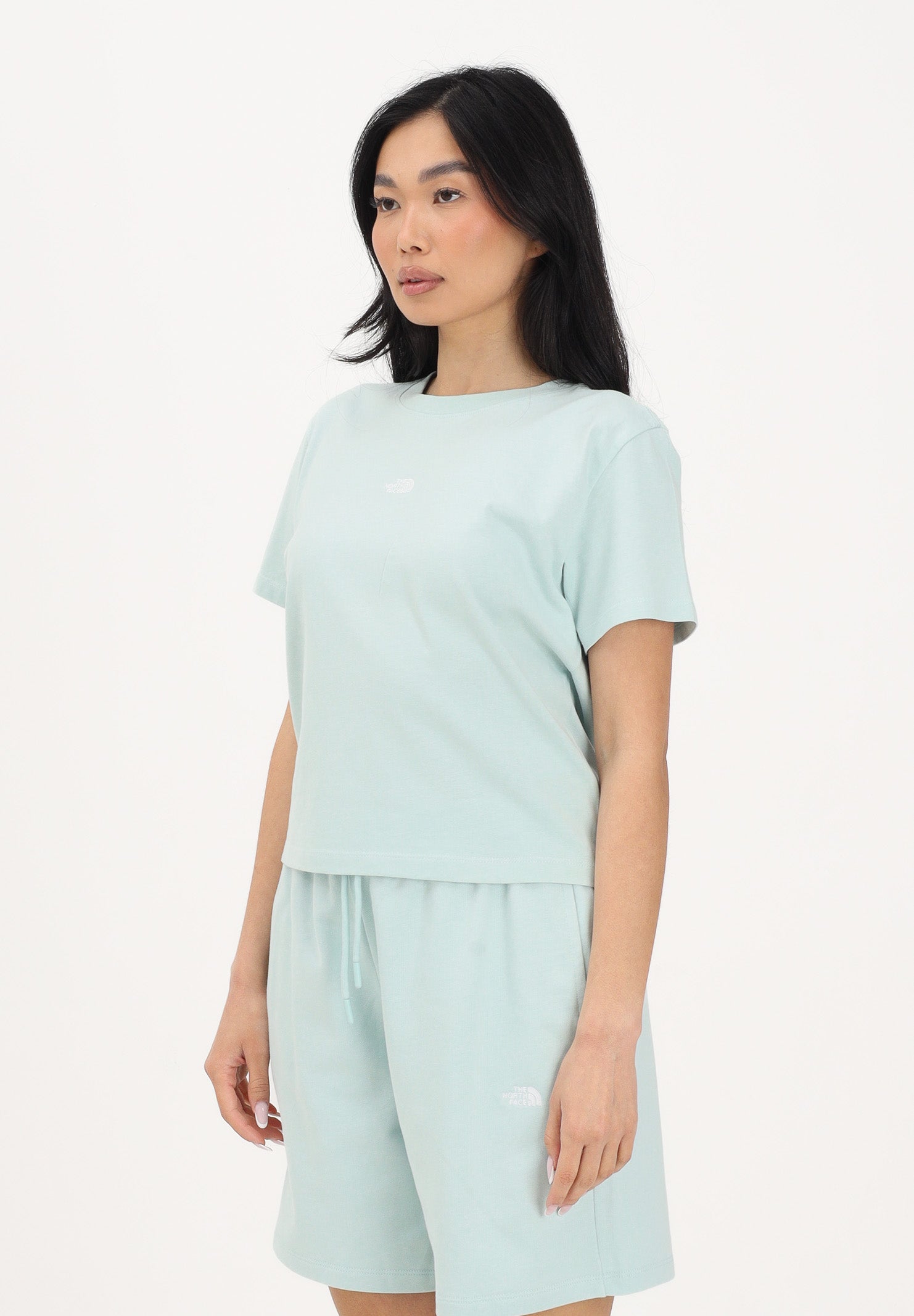 THE NORTH FACE T-shirt a manica corta Essential Regular Cutie verde acqua da donna NF0A8GR1G701 . THE NORTH FACE