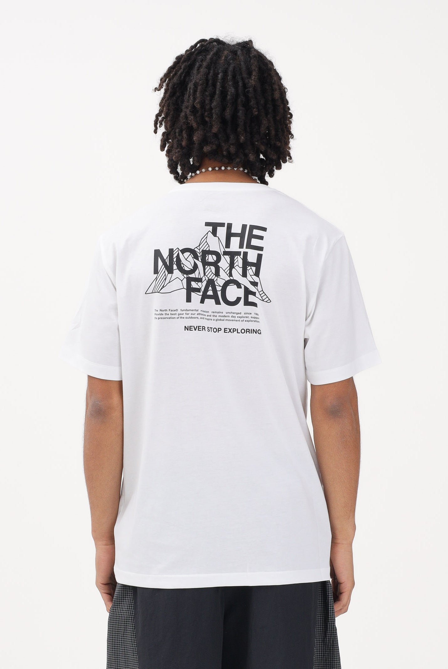 THE NORTH FACE T-shirt a manica corta Mountain Sketch bianca da uomo NF0A8GUZFN41 . THE NORTH FACE