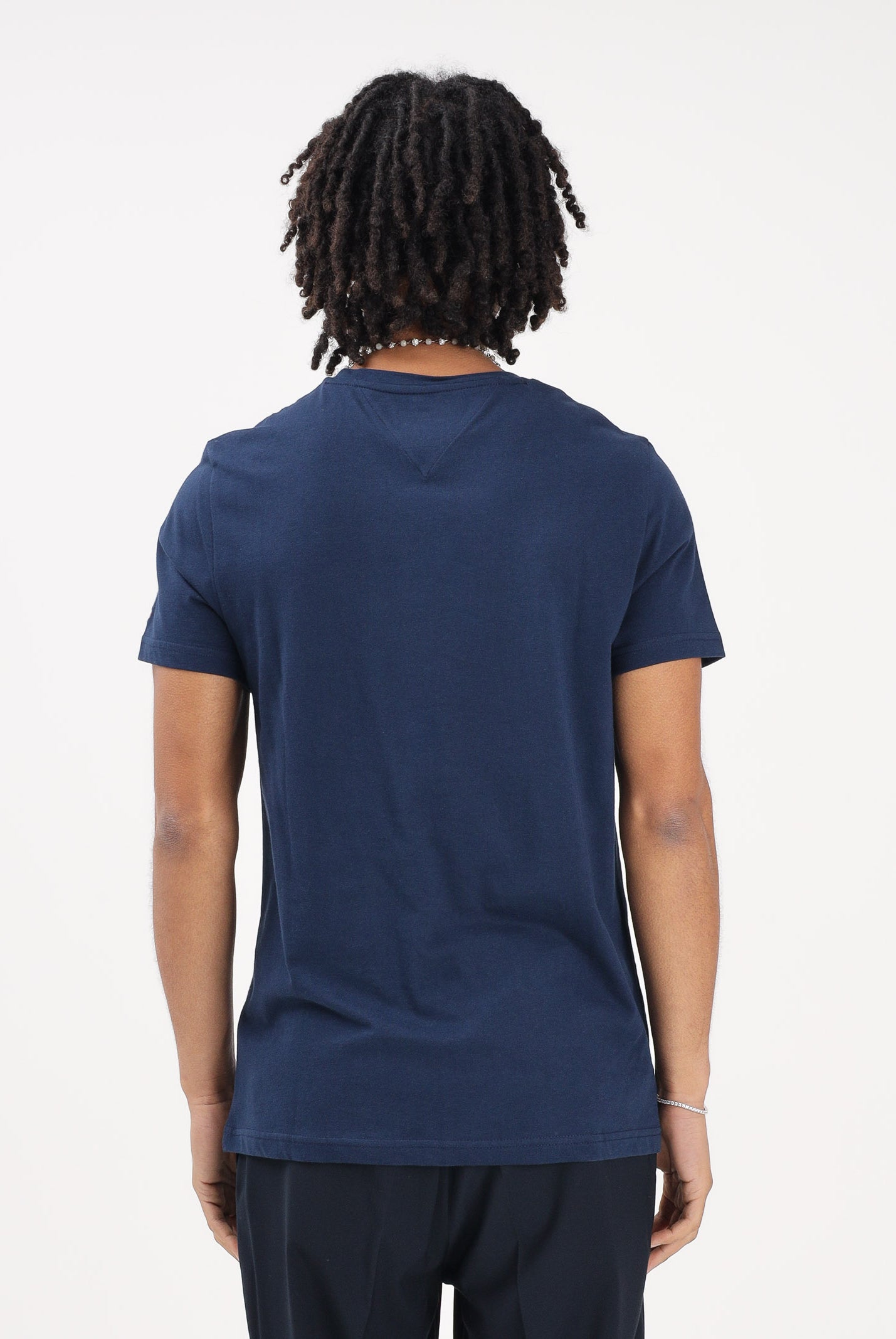 TOMMY HILFIGER T-shirt a manica corta blu da uomo con logo MW0MW11797 DCC TOMMY HILFIGER