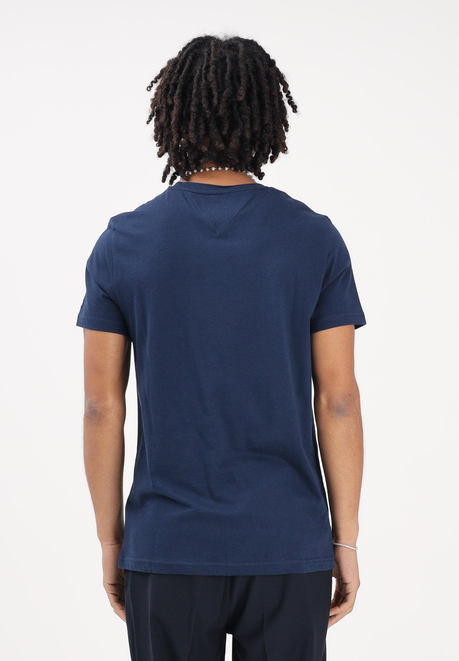 TOMMY HILFIGER T-shirt a manica corta blu da uomo con logo MW0MW11797 DCC TOMMY HILFIGER