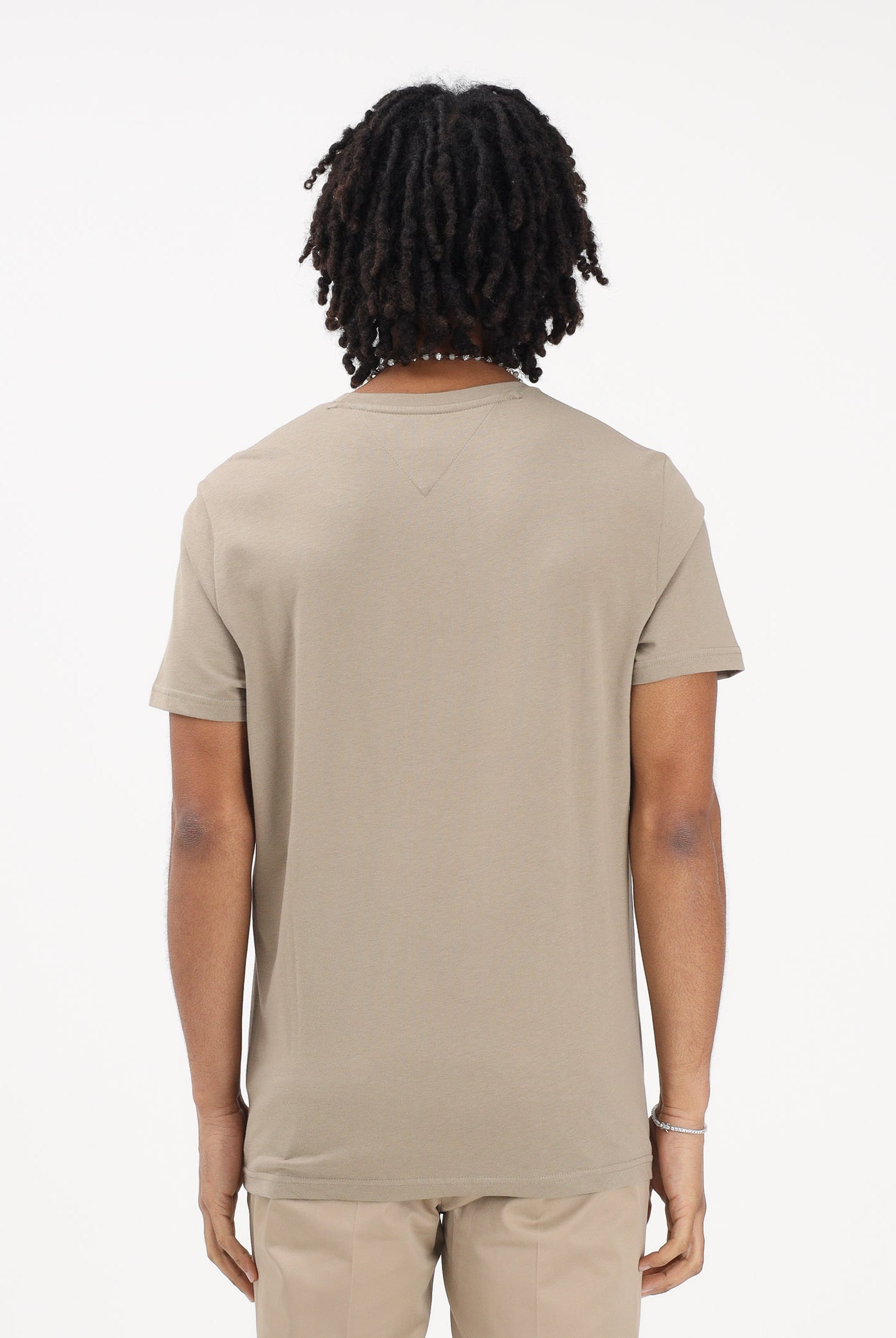 TOMMY HILFIGER T-shirt a manica corta beige da uomo con logo MW0MW11797 M03 TOMMY HILFIGER
