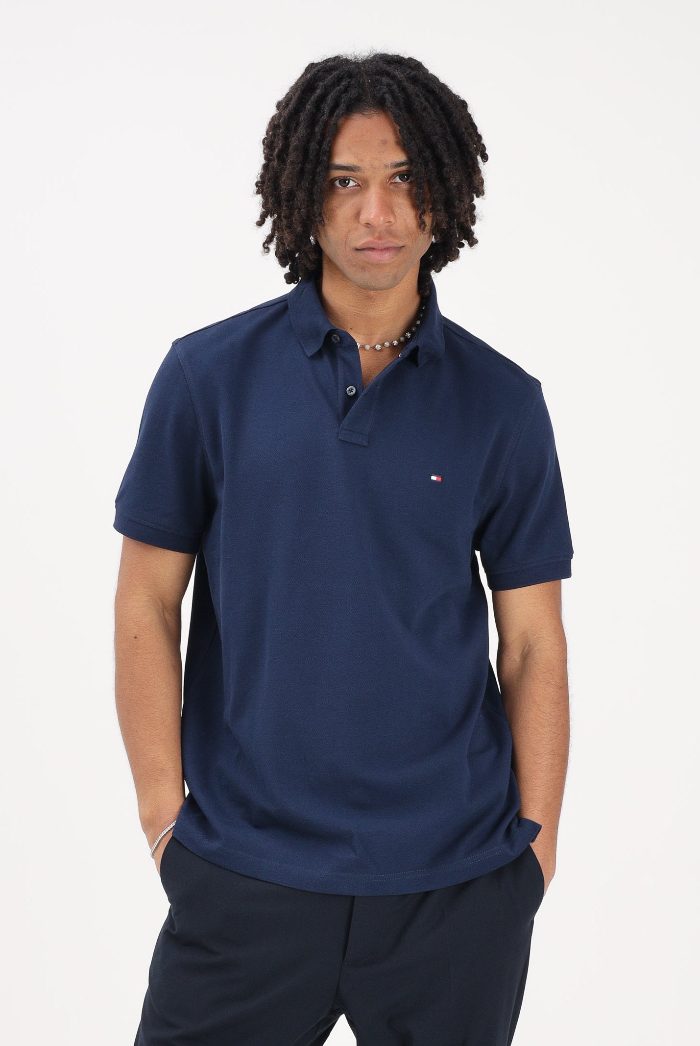 TOMMY HILFIGER Polo a manica corta blu da uomo MW0MW17770 DCC TOMMY HILFIGER
