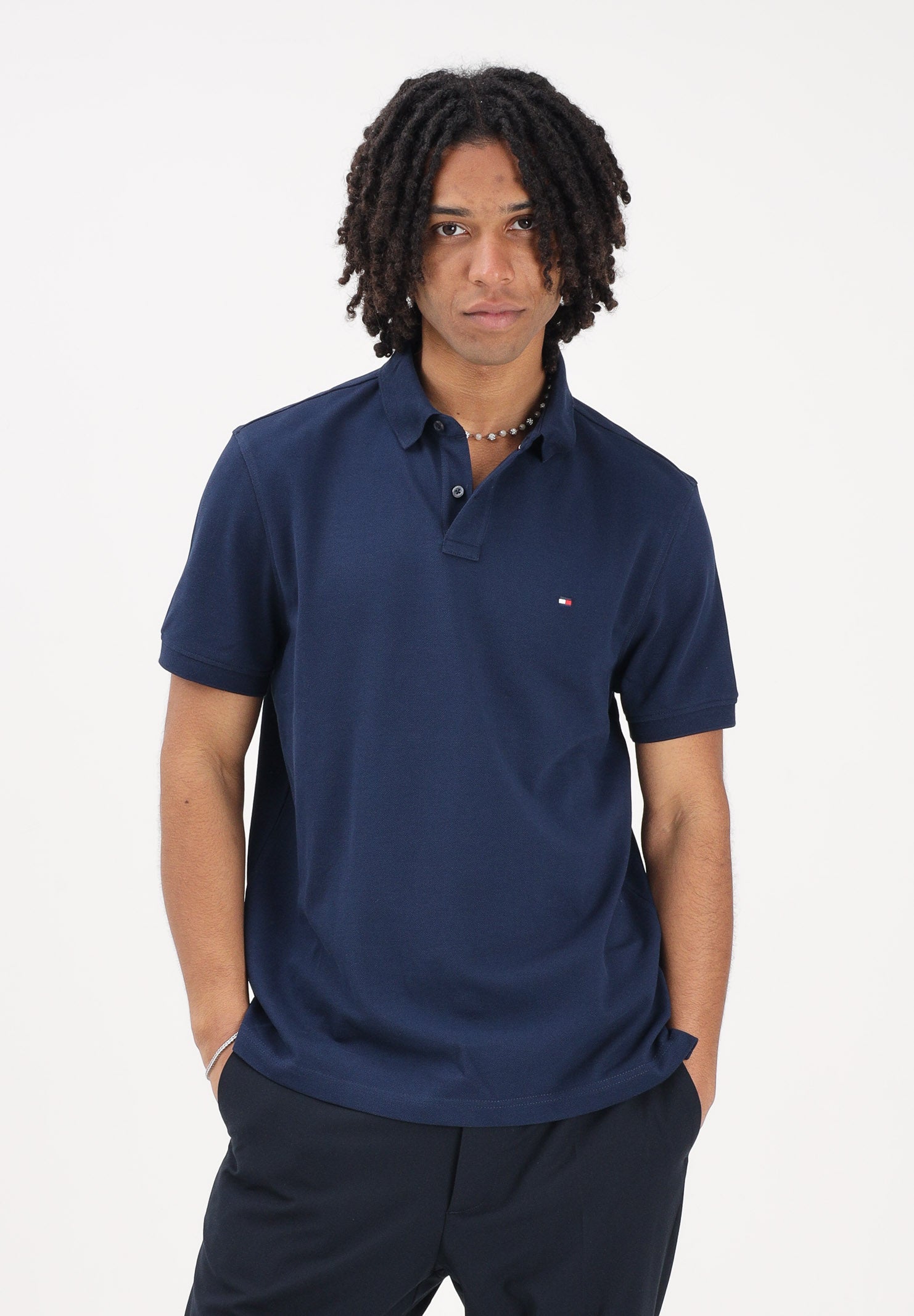 TOMMY HILFIGER Polo a manica corta blu da uomo MW0MW17770 DCC TOMMY HILFIGER