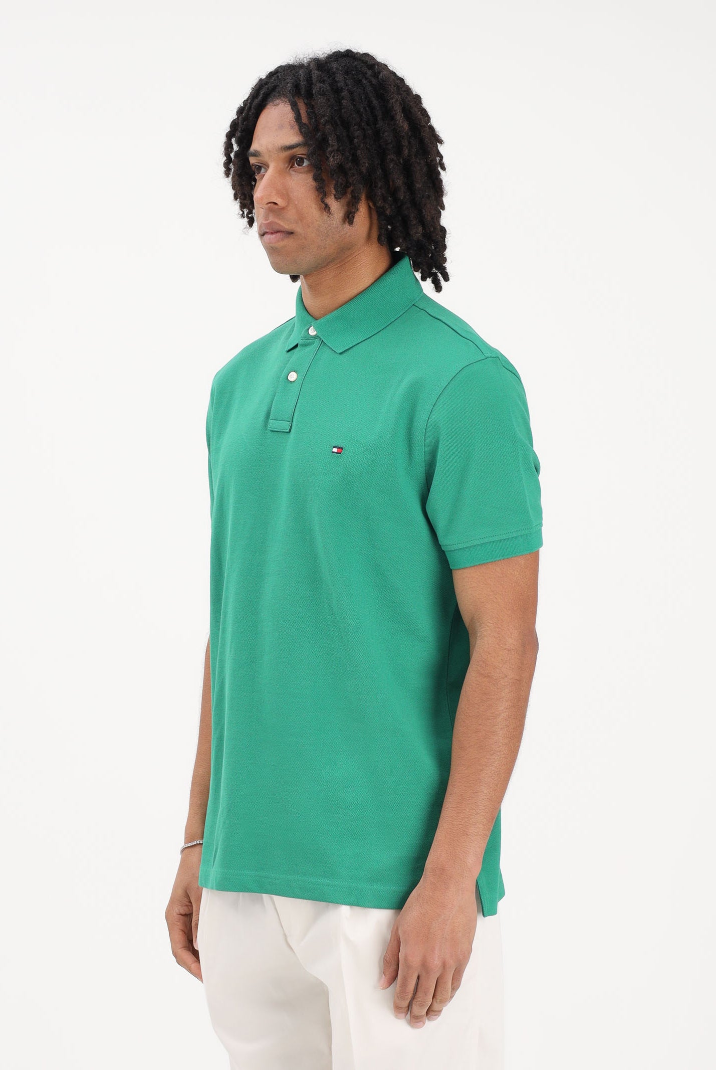 TOMMY HILFIGER Polo a manica corta verde da uomo MW0MW17770 L4F TOMMY HILFIGER